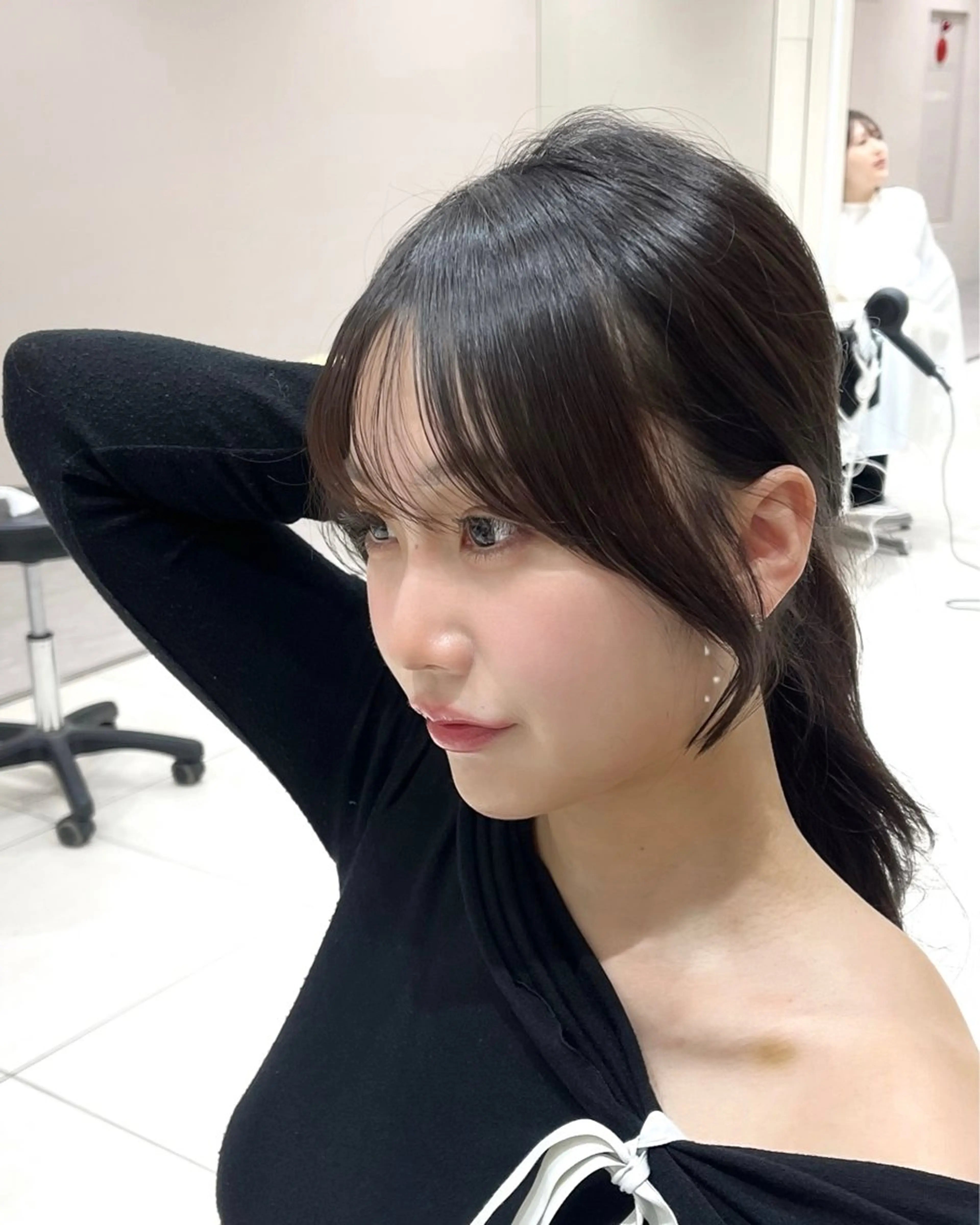 前髪・顔まわりカット✂️＋巻き髪の写真