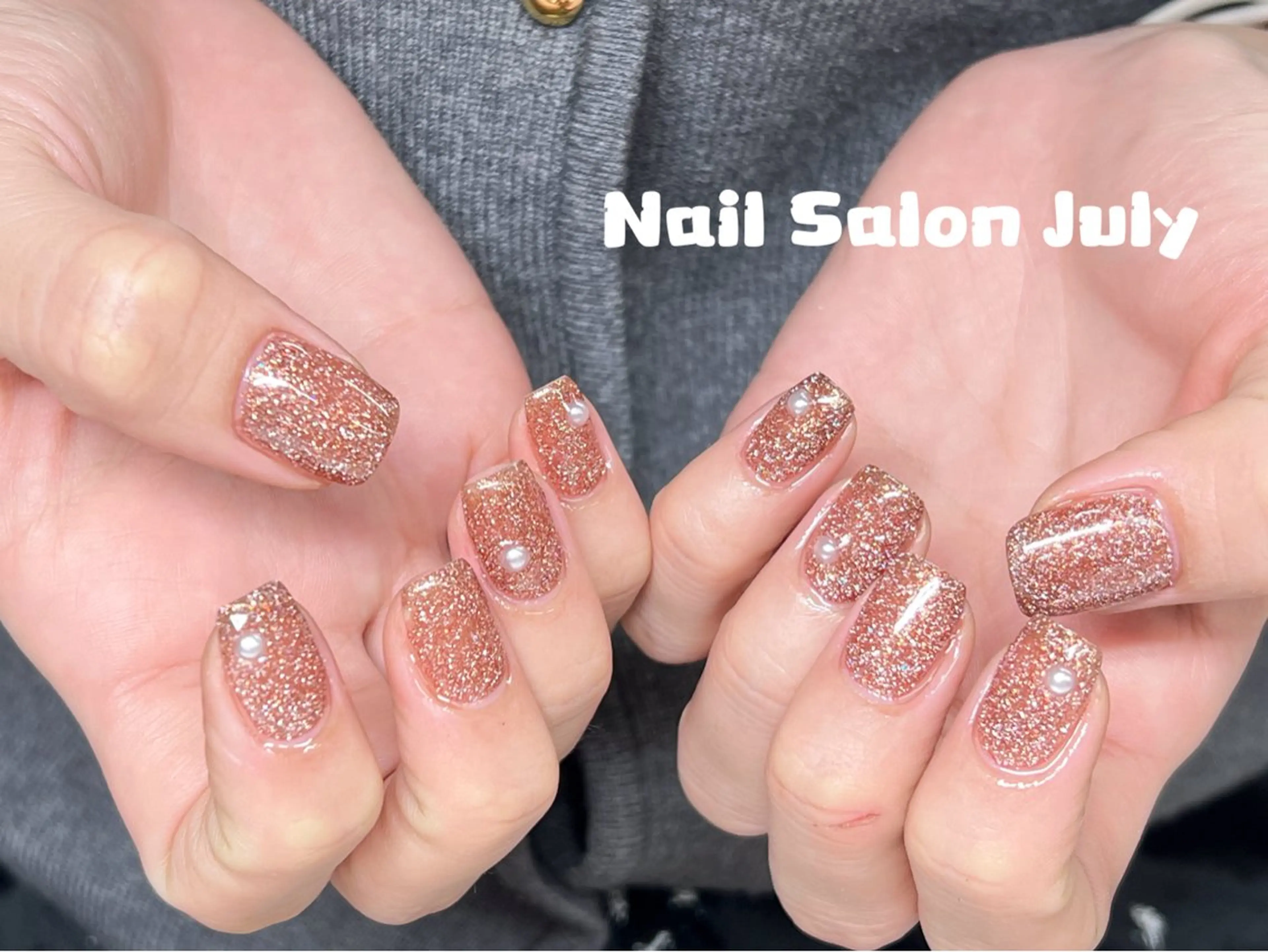 ネイル アートネイル オーロラネイル ジェルネイル ガーリー キラキラネイル ハンドネイル July モモのネイルデザイン