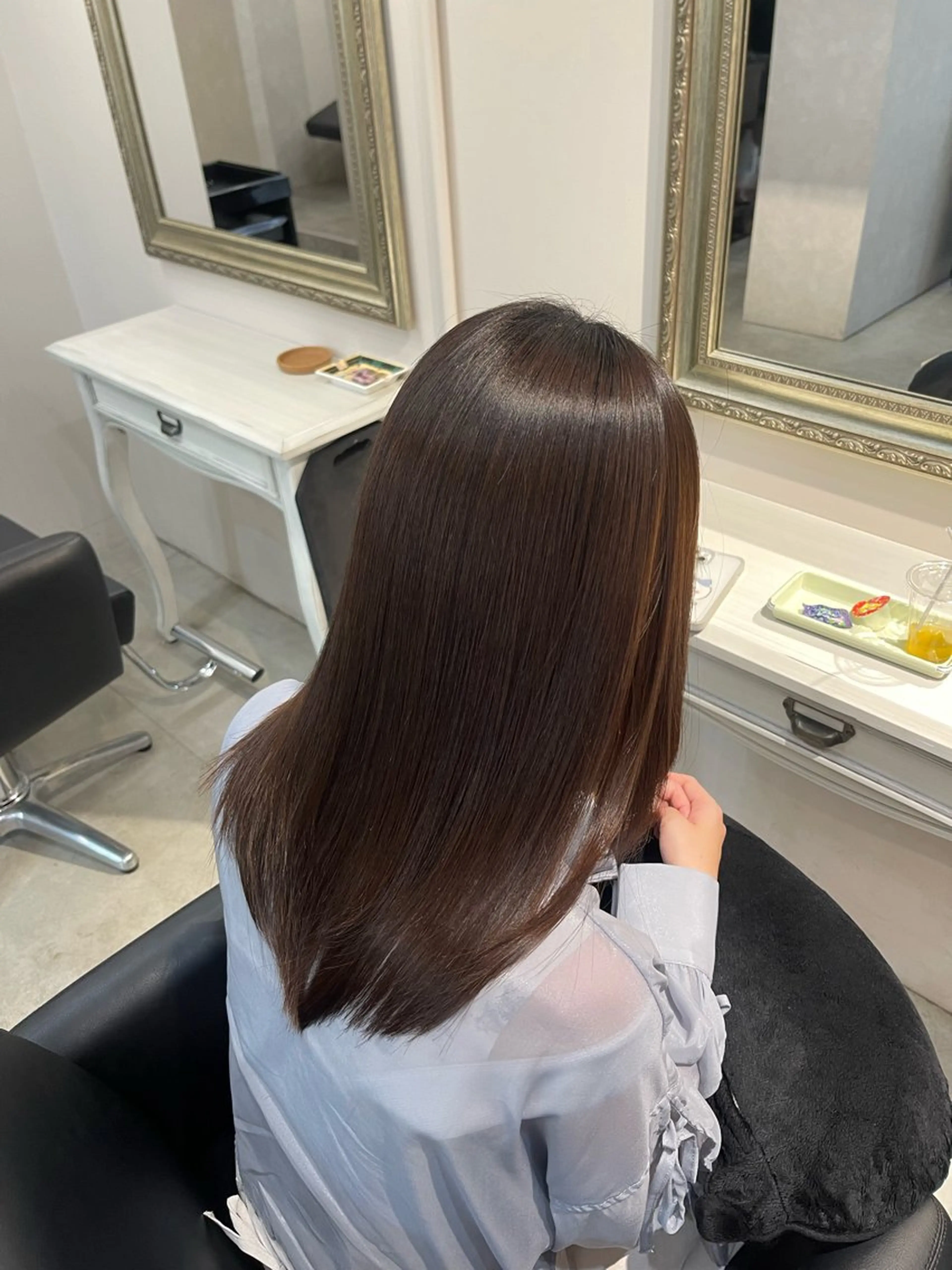 ロング 髪質改善 カット 縮毛矯正 トリートメント 堀江/艶髪/透明感 カラー/NENE🫧のヘアスタイル