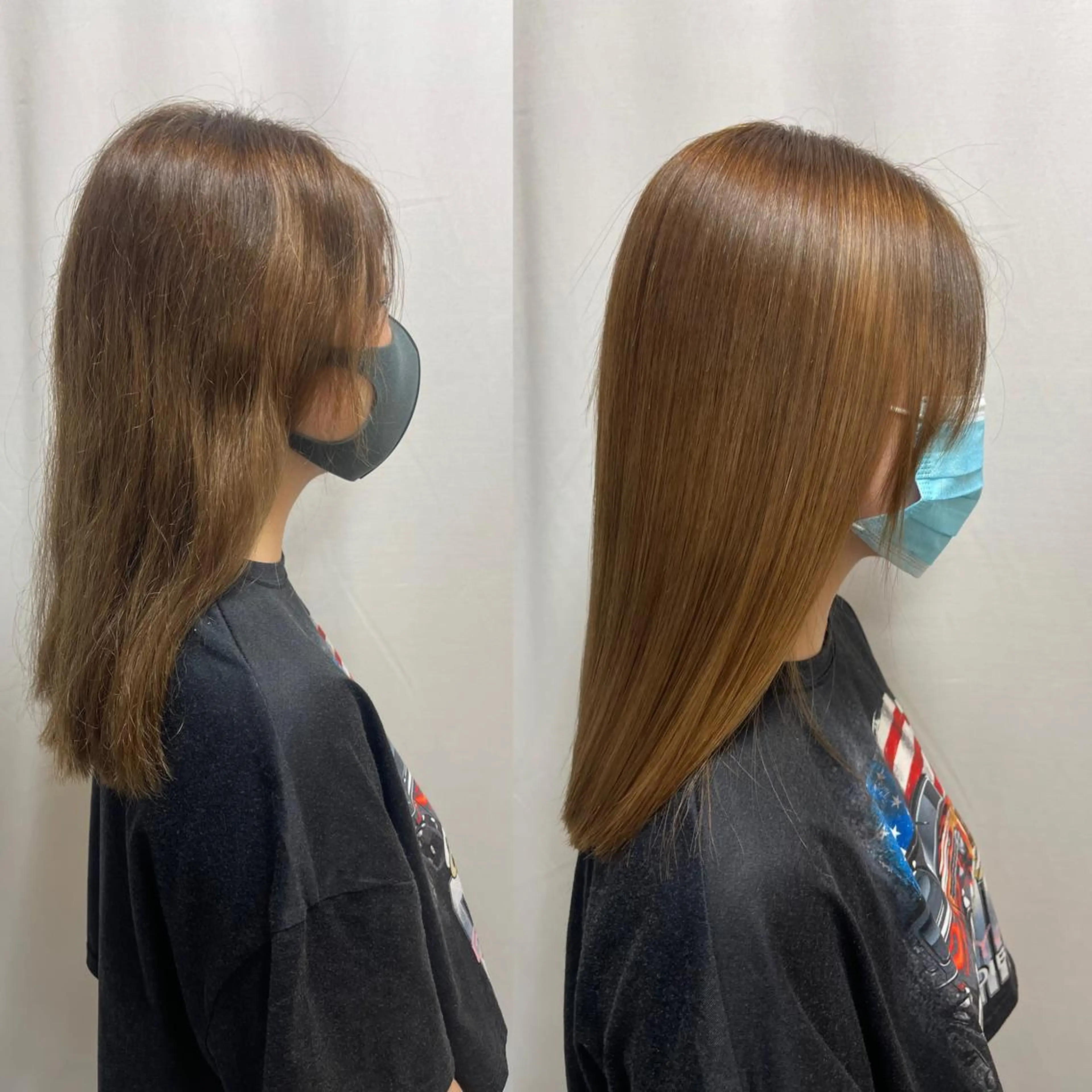 セミロング パーマ 縮毛矯正 カット 縮毛矯正 髪質改善/縮毛矯正 /ブリーチ矯正/岡部のヘアスタイル