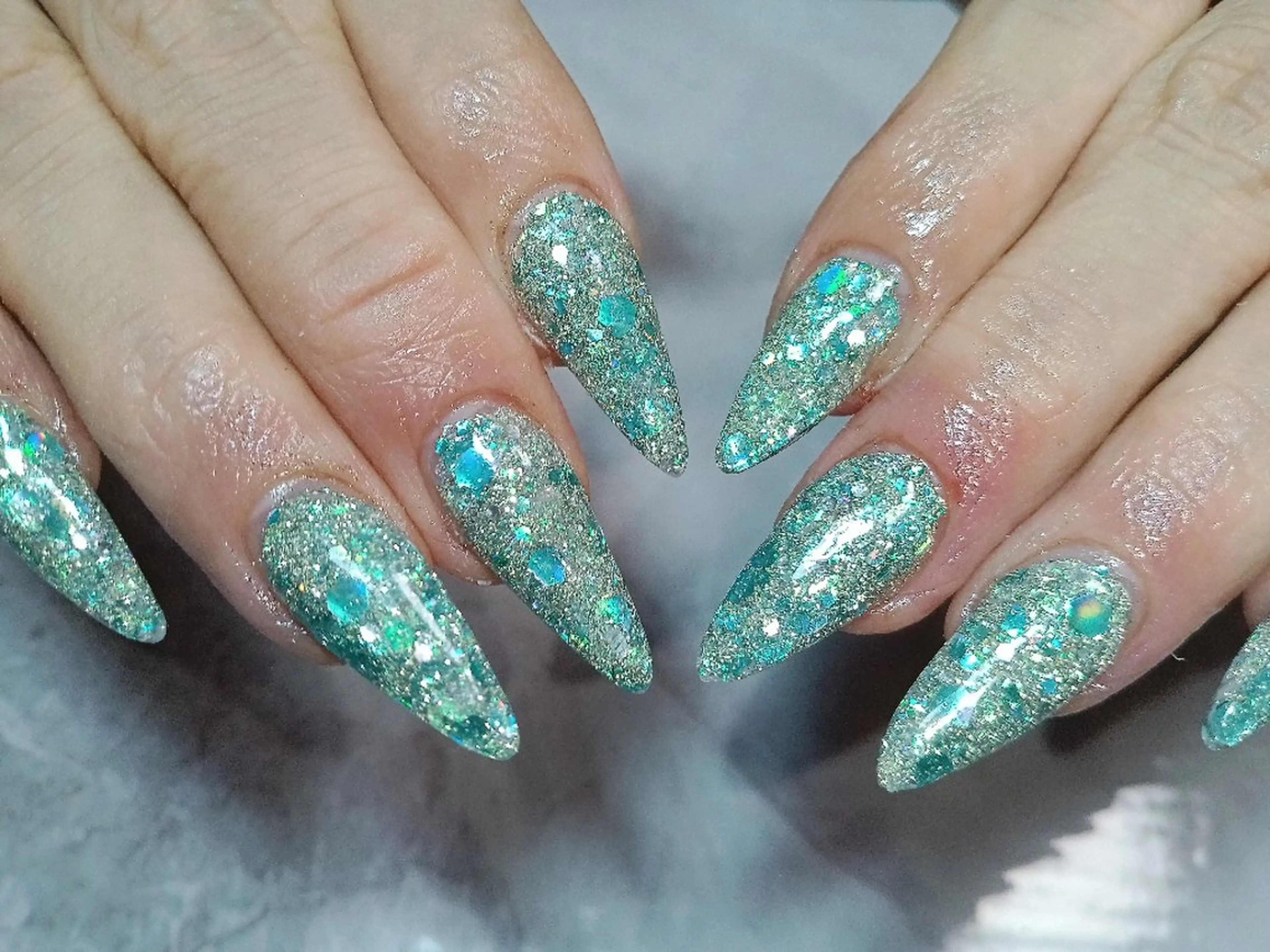 ネイル フラッシュネイル ワンカラーネイル スカルプネイル Wisteria Nail_Yukieのネイルデザイン