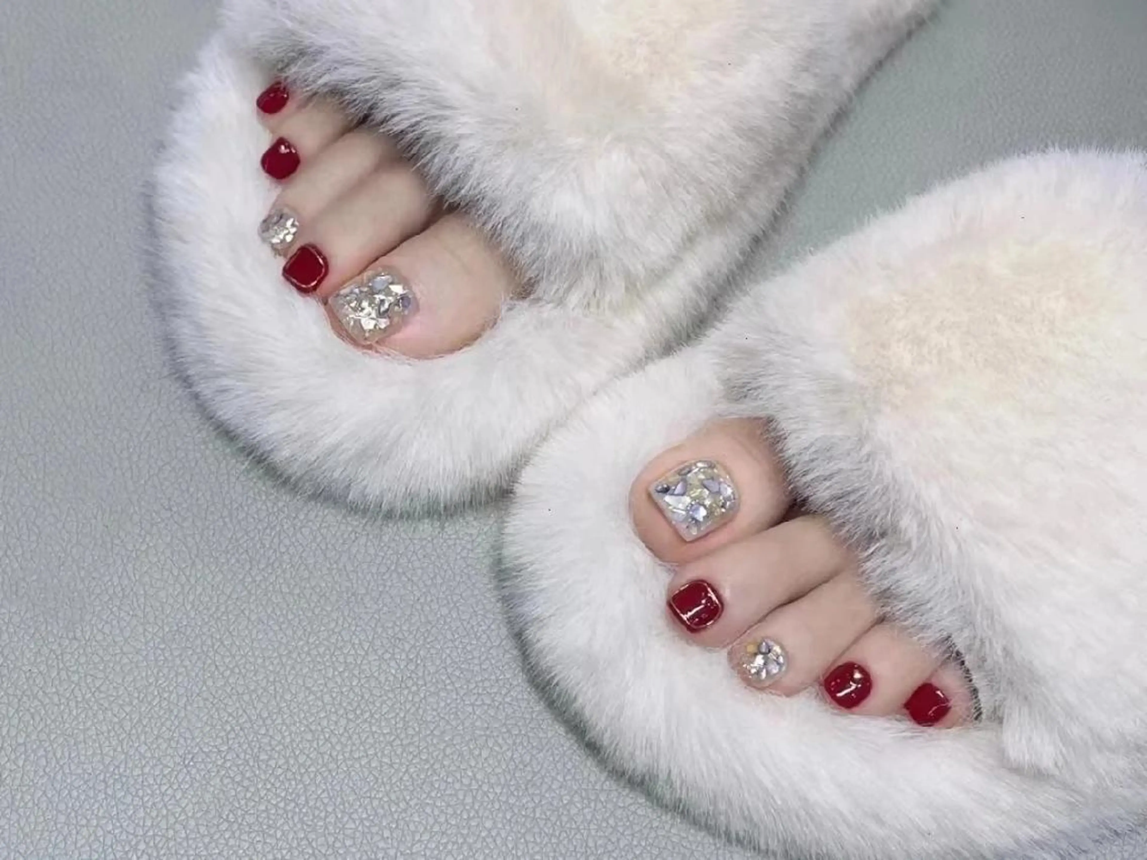 ネイル フットネイル ネイリストゆか💅 長さだし、深爪矯正のネイルデザイン