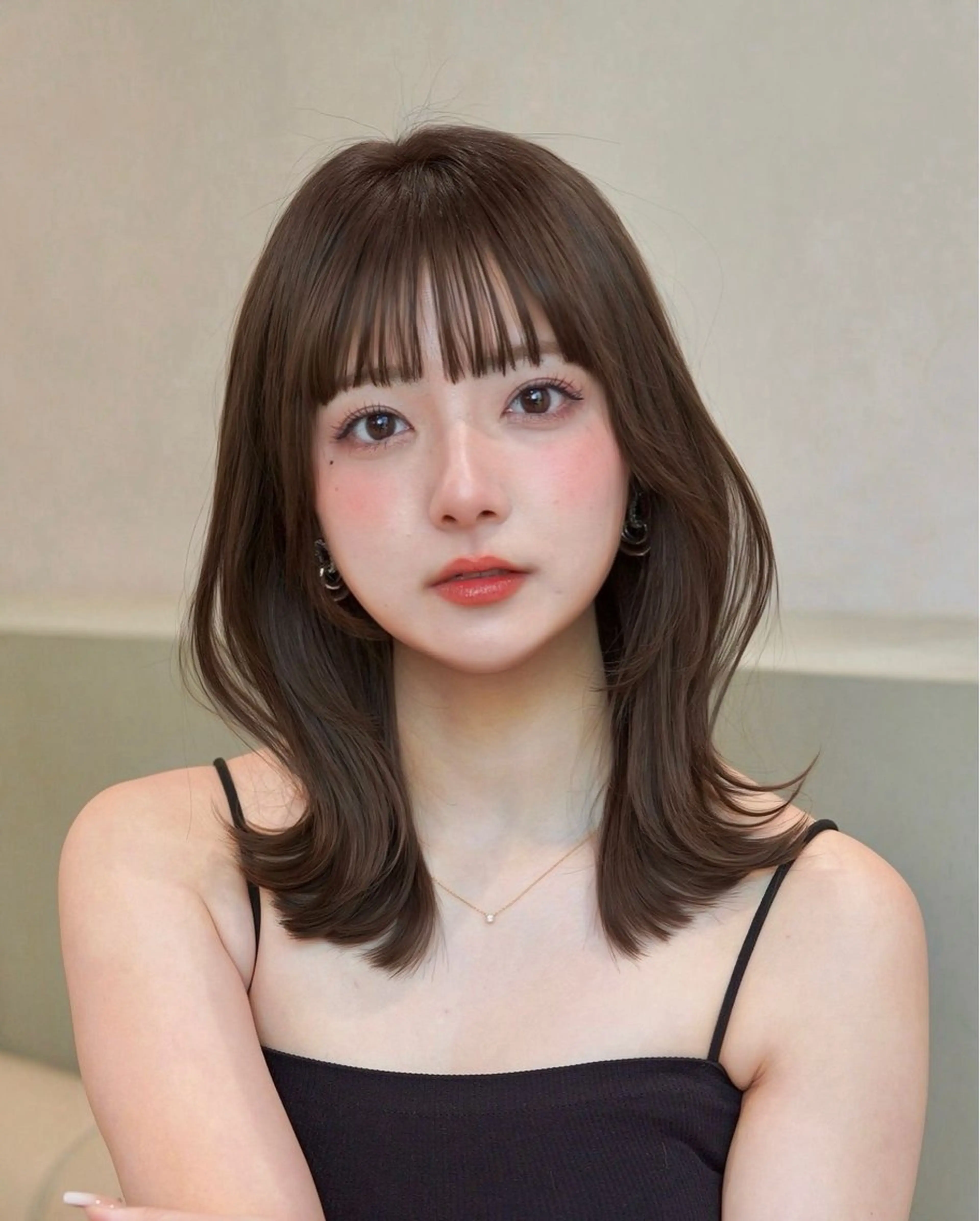 ミディアム カット ハルカ🌷顔周り /レイヤーカットのヘアスタイル