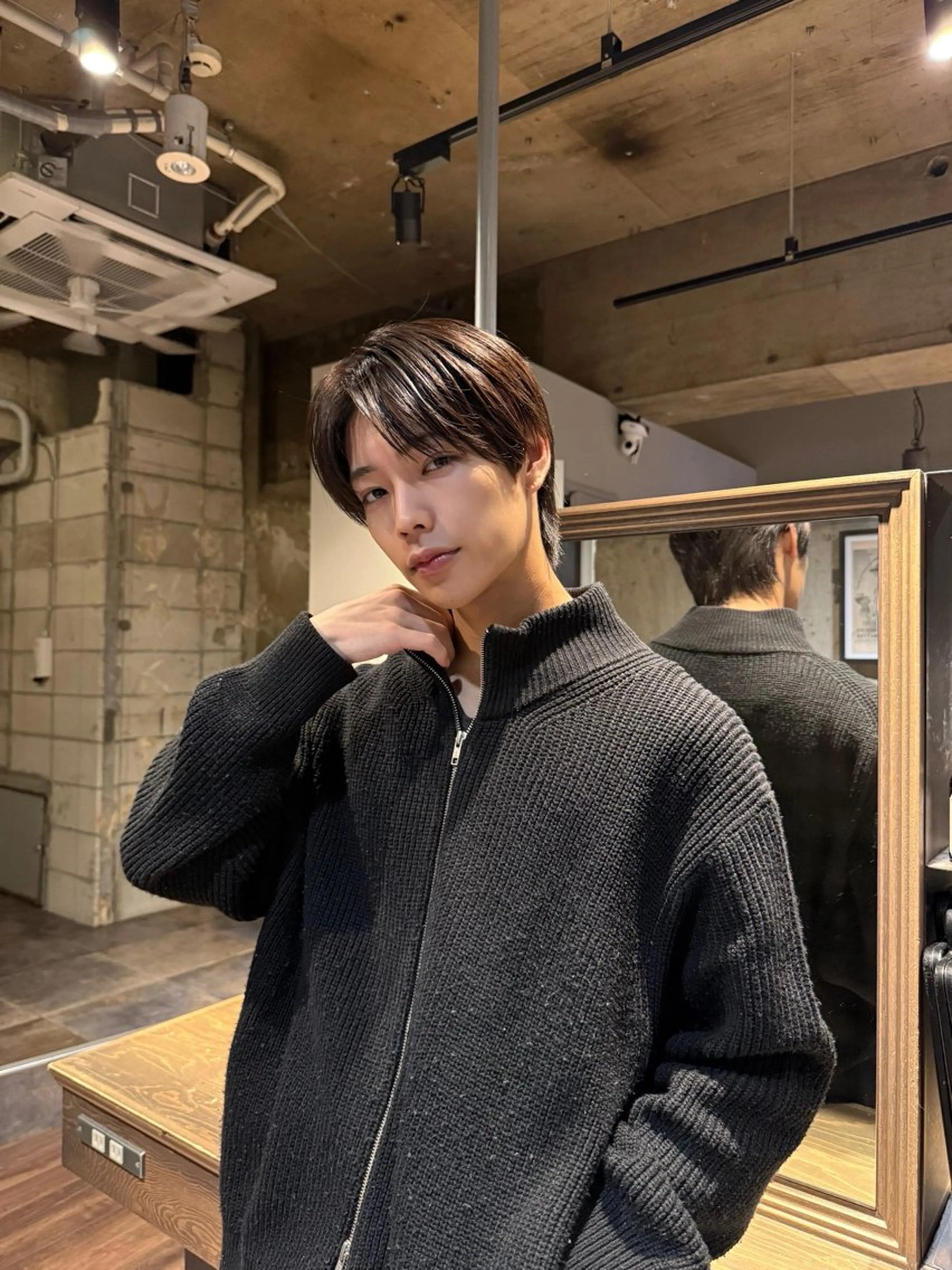 ショート メンズ センターパート カット メンズ/佐藤 恒輝のヘアスタイル