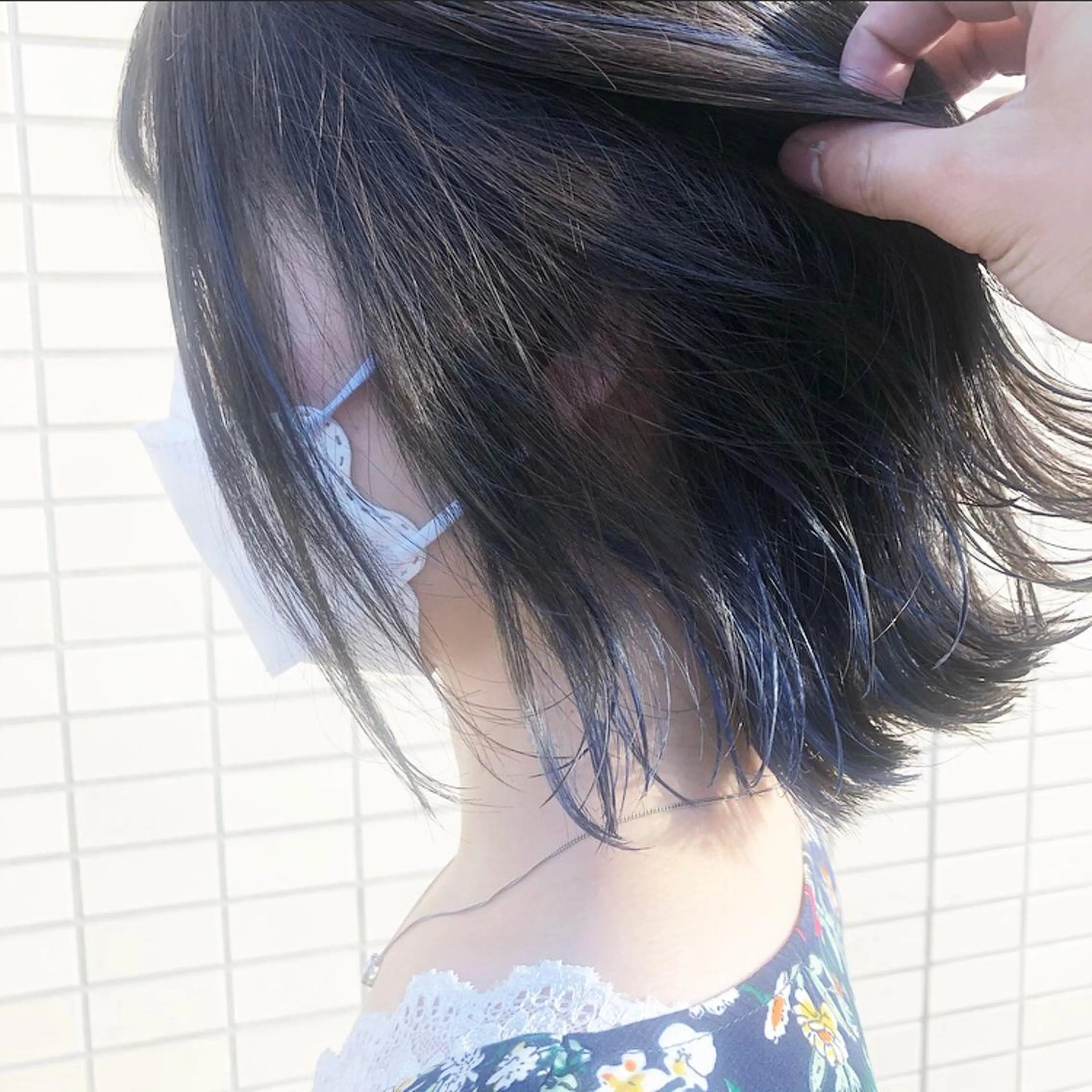 ミディアム カラー ブルーカラー カラー特化美容師 なかもと たつひろのヘアスタイル