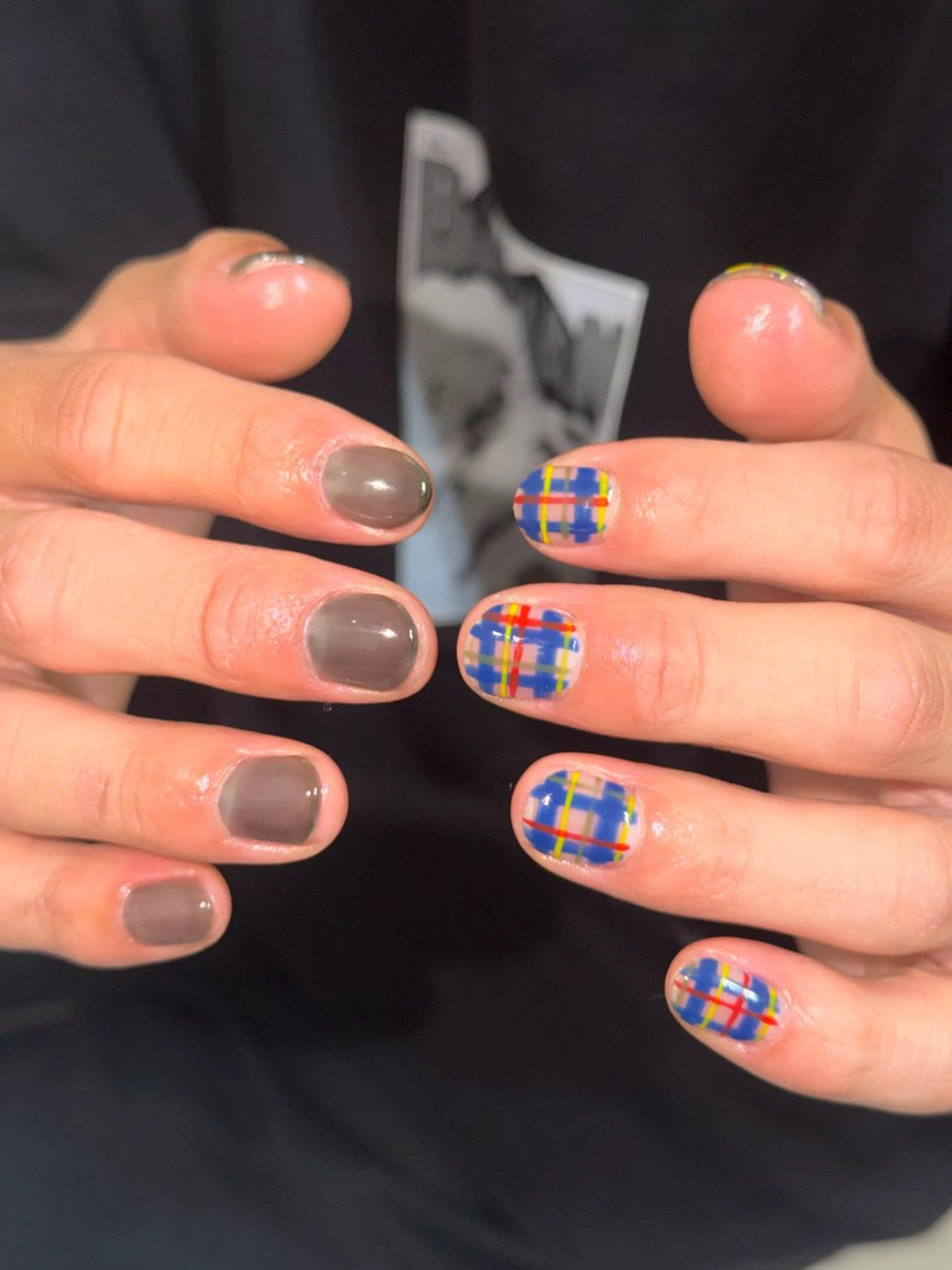 ネイル ボーダー クリアネイル メンズネイル ハンドネイル elfia nailstudio所属・tamaki araiのネイルデザイン