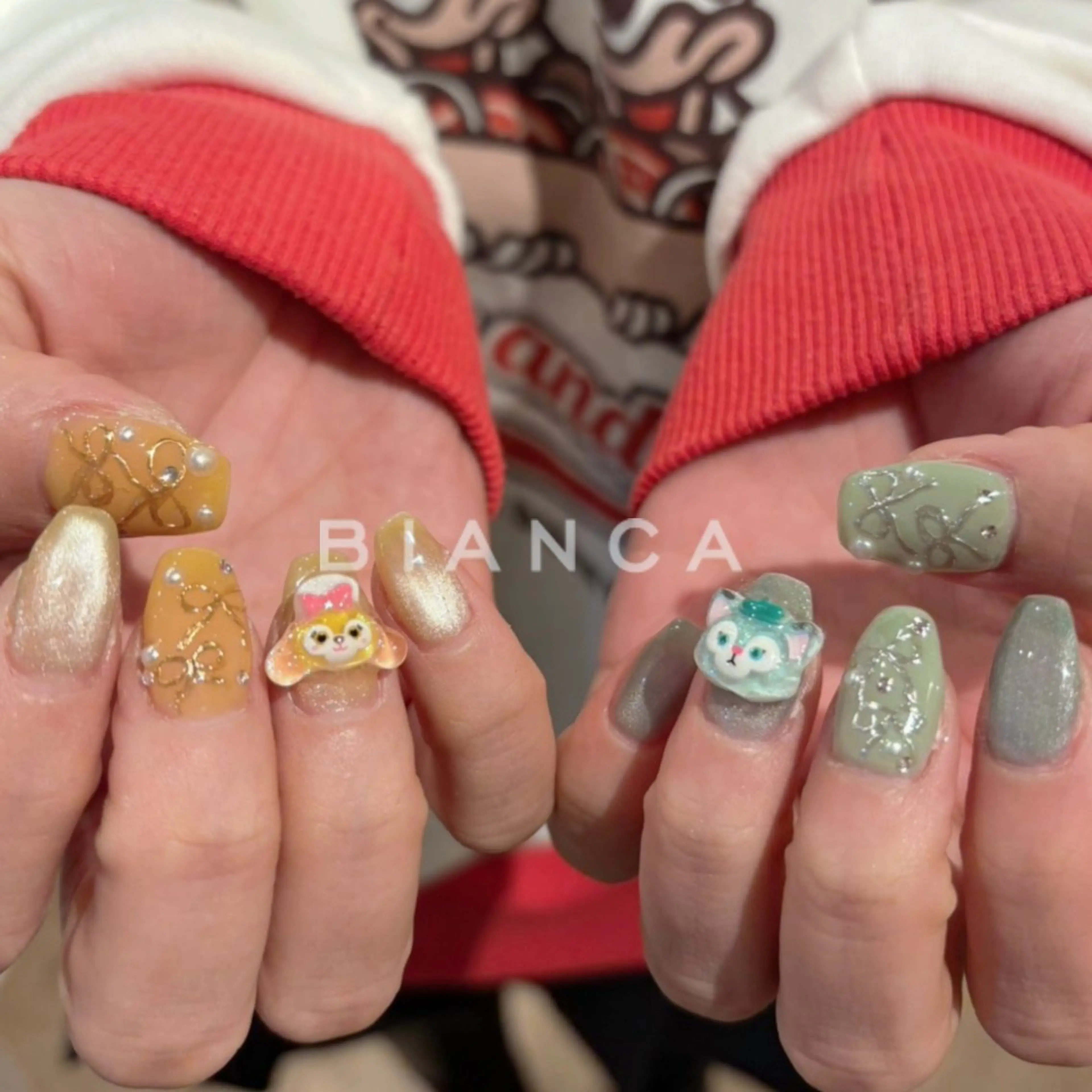 ネイル アートネイル キラキラネイル マグネットネイル ミラーネイル 持ち込み ハンドネイル Bianca名駅店 あゆのネイルデザイン