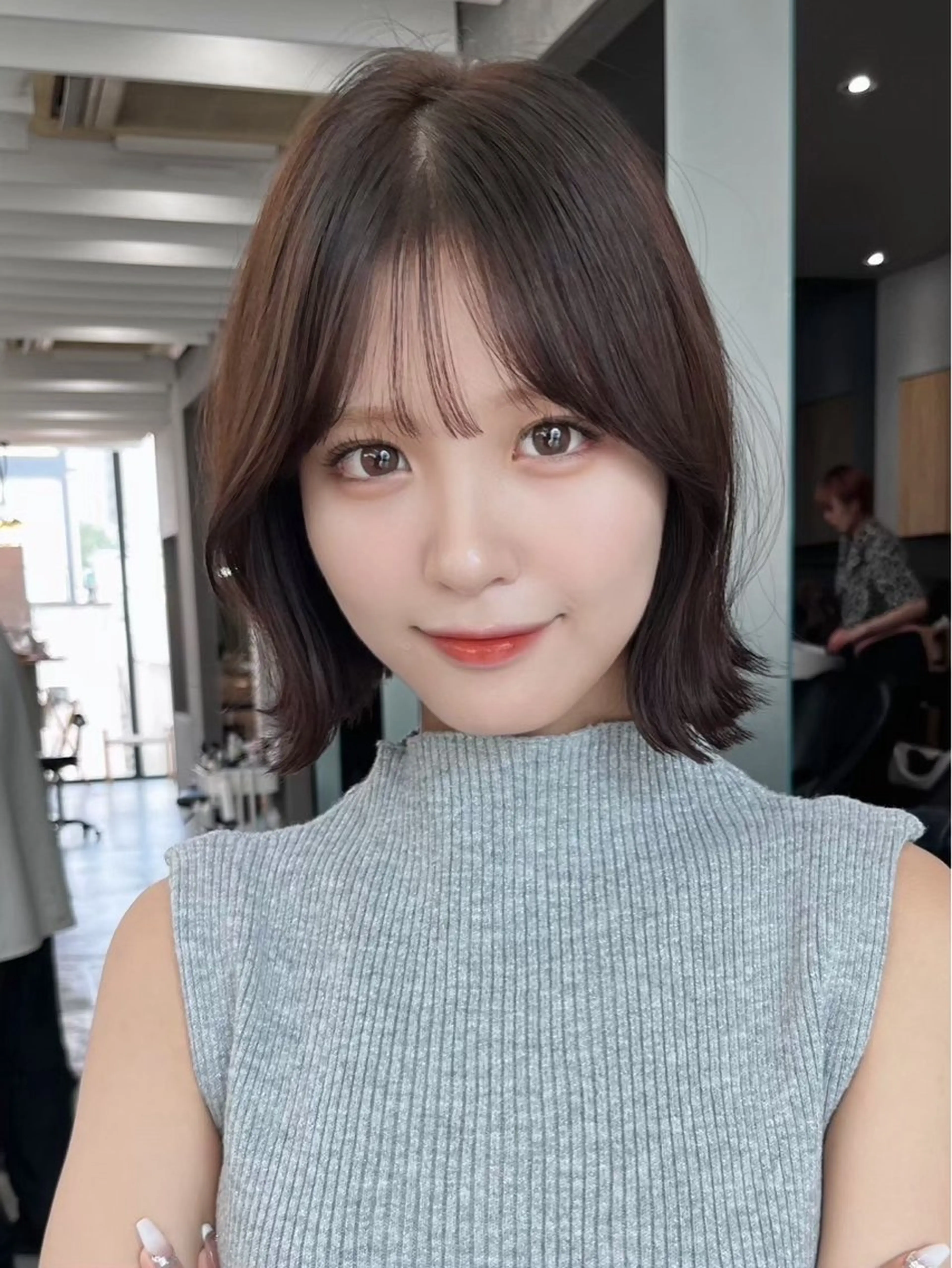 ミディアム カット トリートメント けいし🐬ボブ 美髪縮毛矯正のヘアスタイル