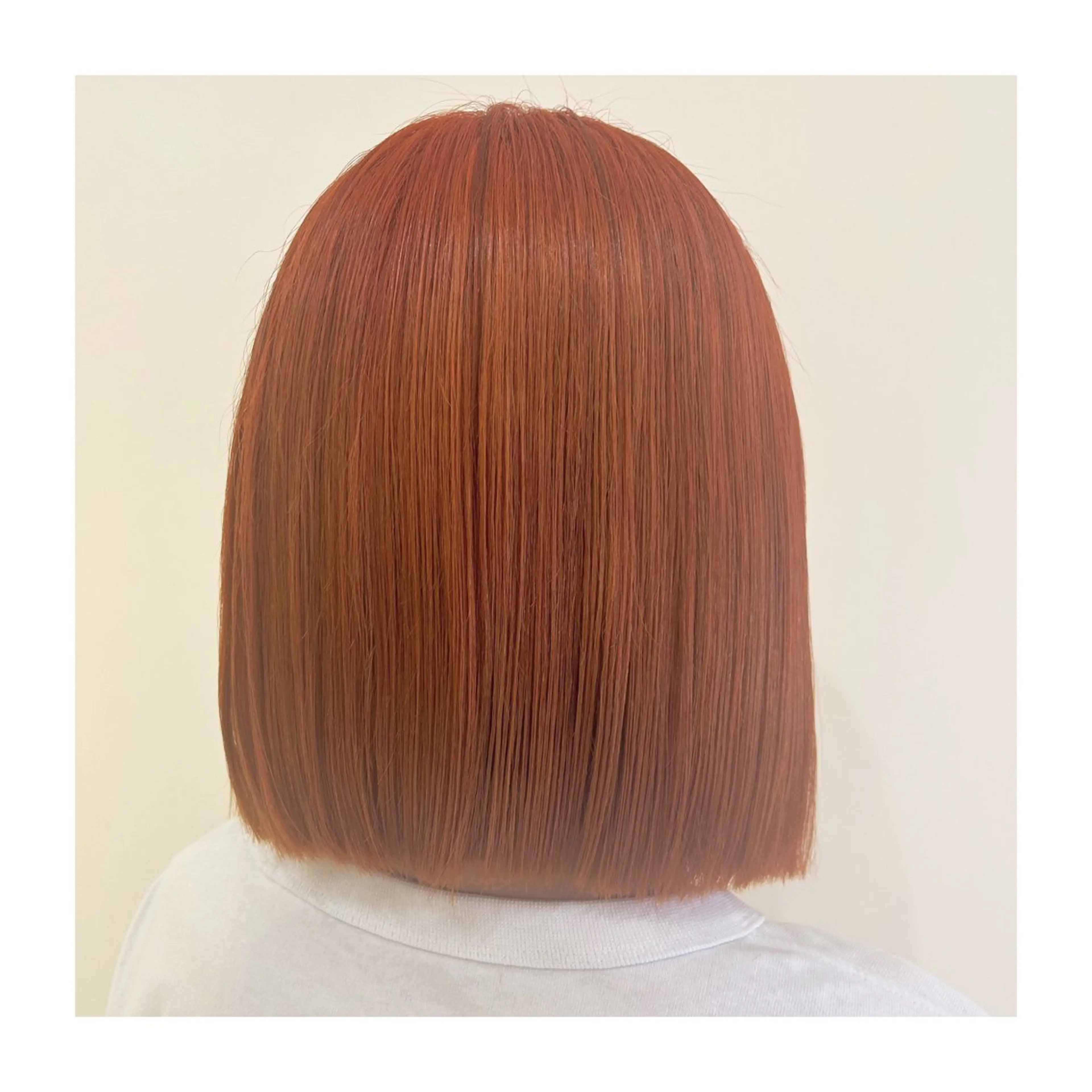 ミディアム カラー オレンジ ボブ ヘアカラー 💚 nao💚のヘアスタイル