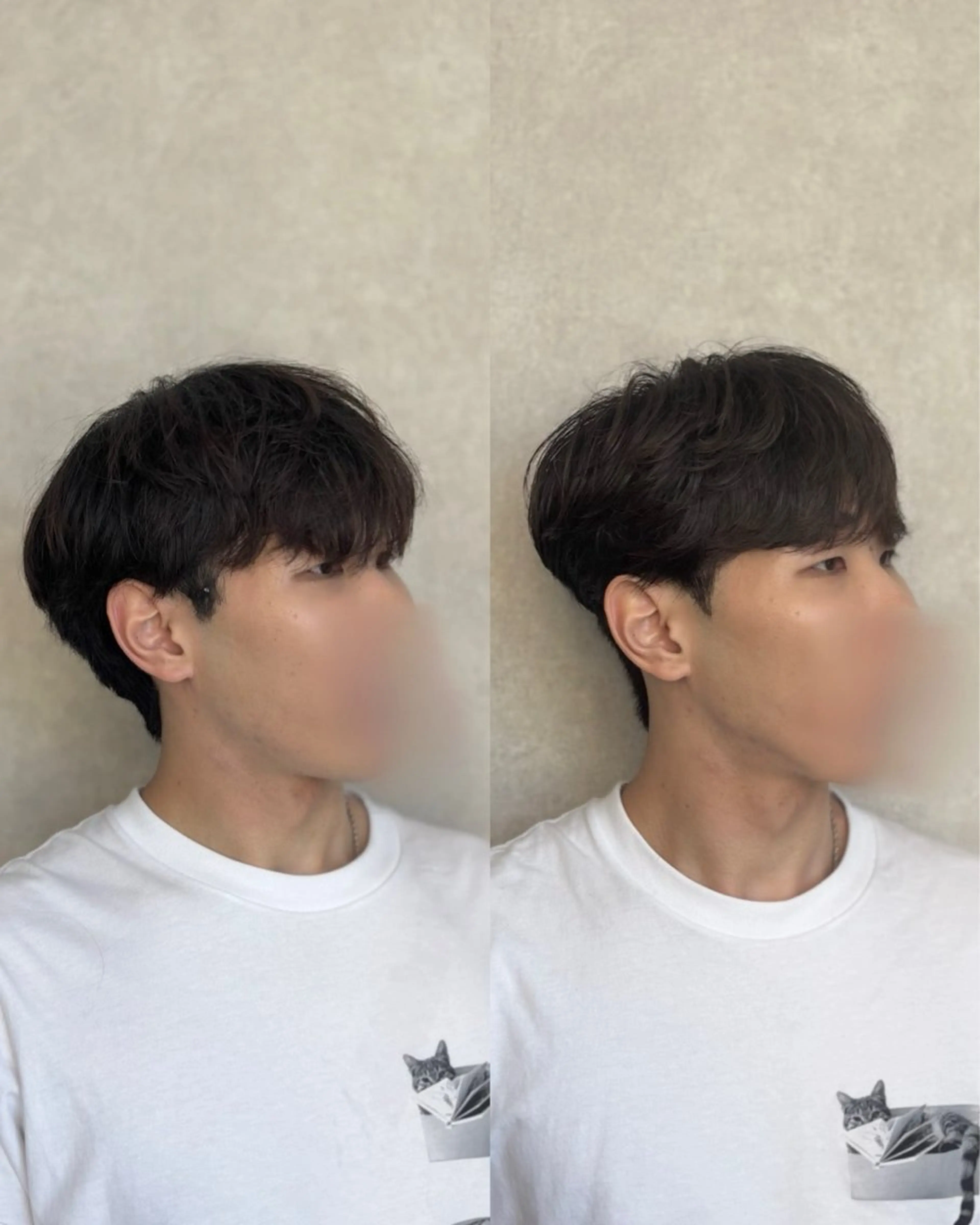 ショート パーマ メンズ カット パーマ 縮毛矯正 韓国メンズヘア/ ダウンパーマ/歩夢のヘアスタイル