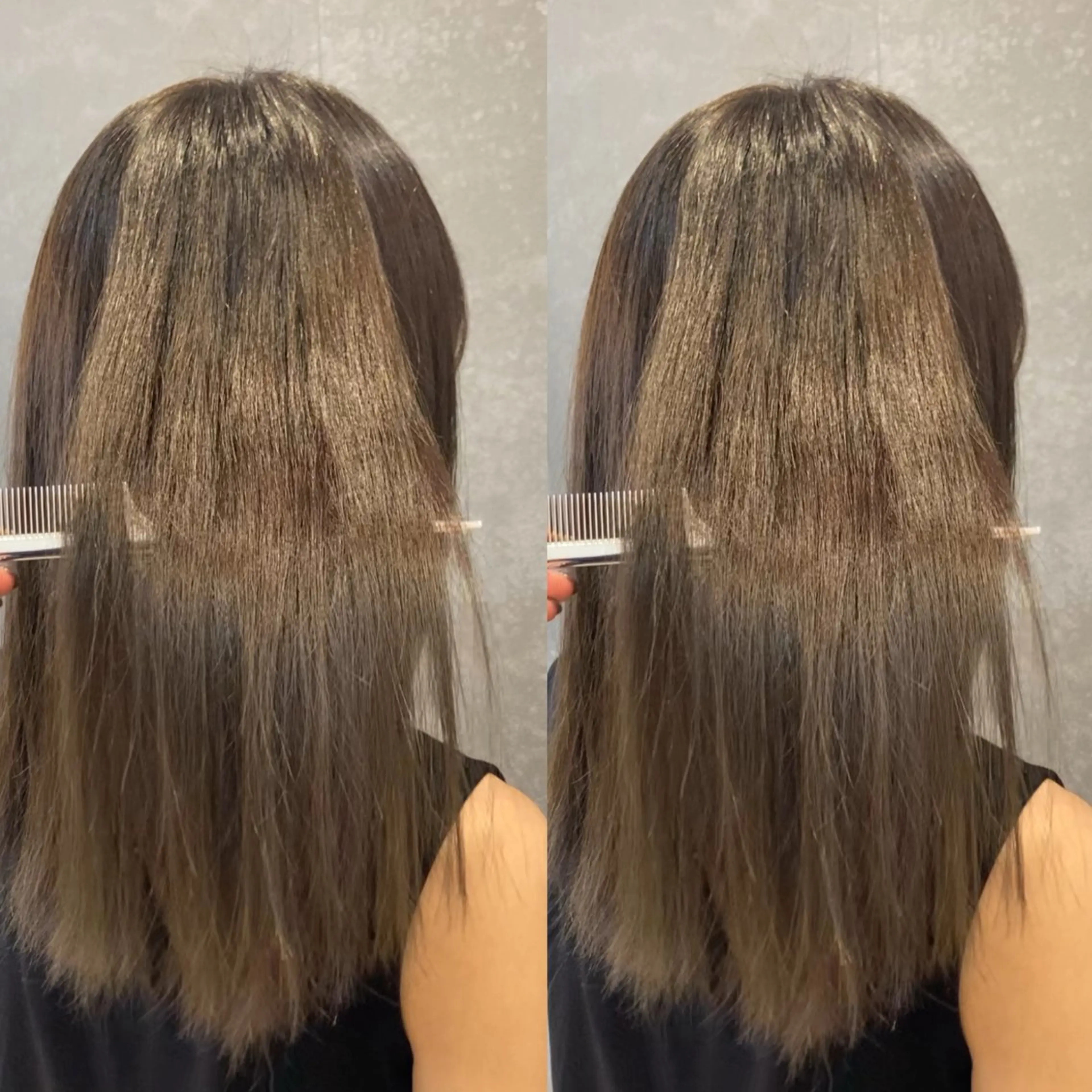 ロング カラー ブラウンカラー オリーブカラー schon所属・み うのヘアスタイル