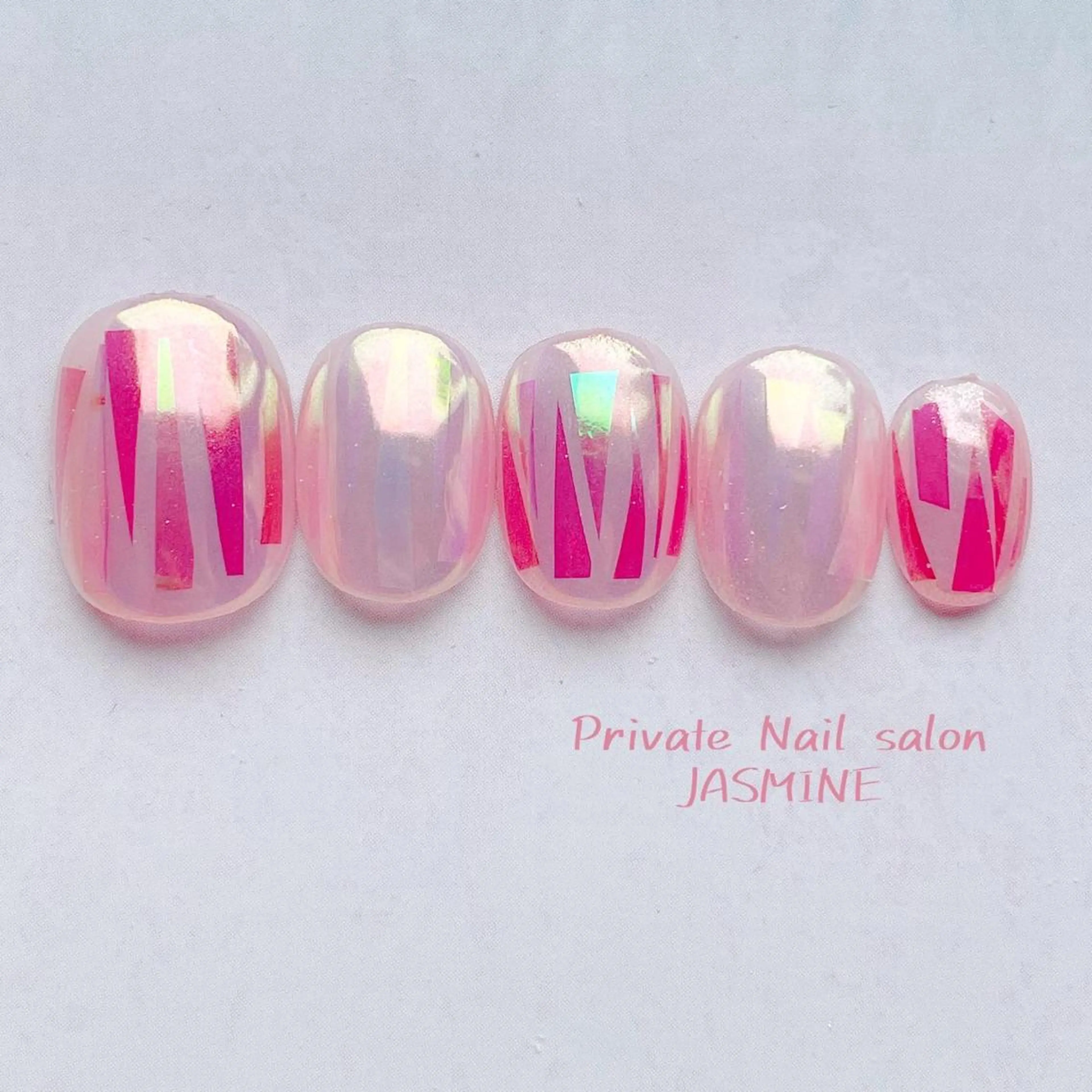 ネイル オーロラネイル ピンク Nail salon JASMINEのネイルデザイン