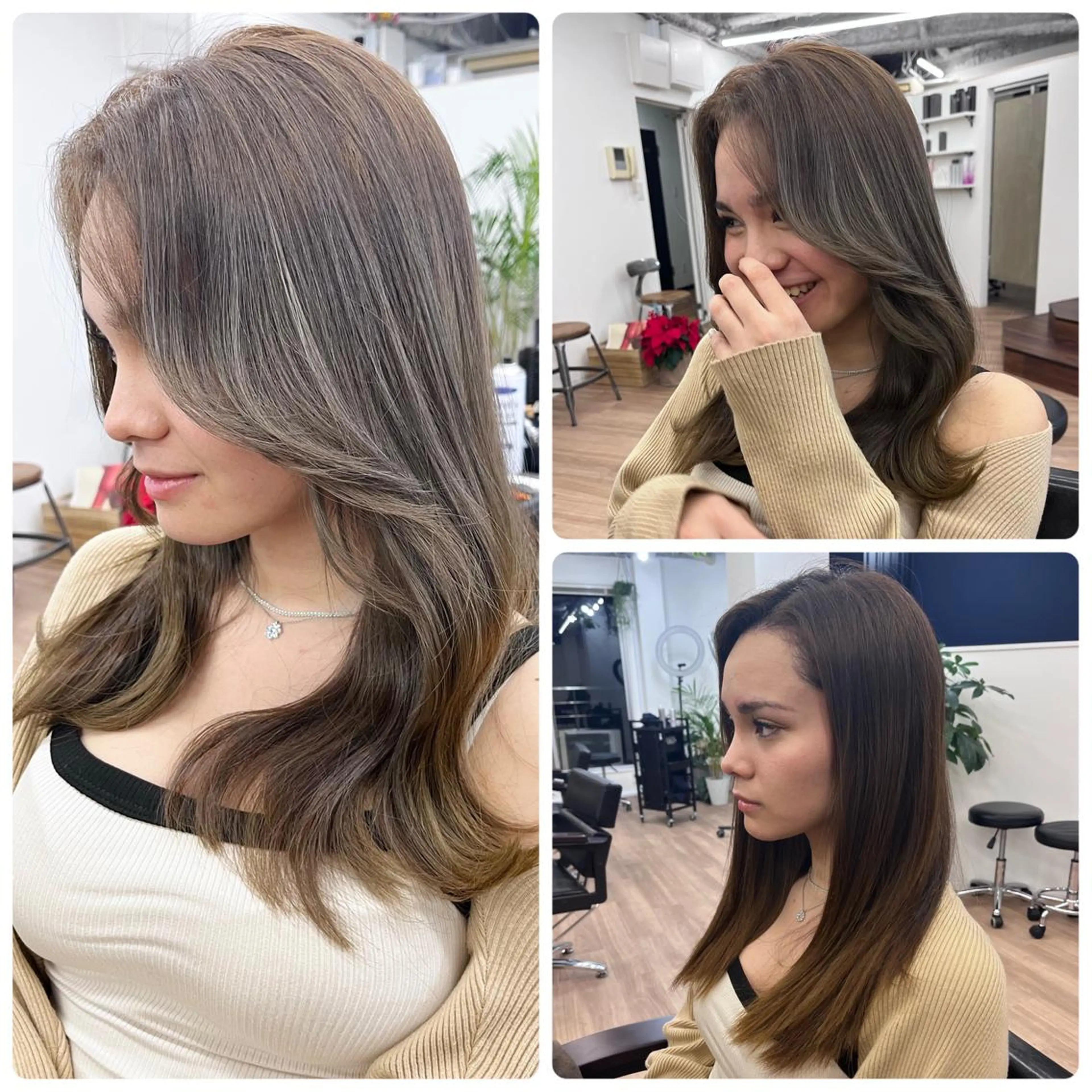 セミロング カラー パーマ ヘアアレンジ メンズ キッズ ネイル マツエク・マツパ アイブロウ メンズインナーカラー メンズ韓国風 黒髪 ブルーカラー ブルーブラック カット ヘアカラー トリートメント 武田涼レイヤーカット 髪質改善×縮毛矯正のヘアスタイル