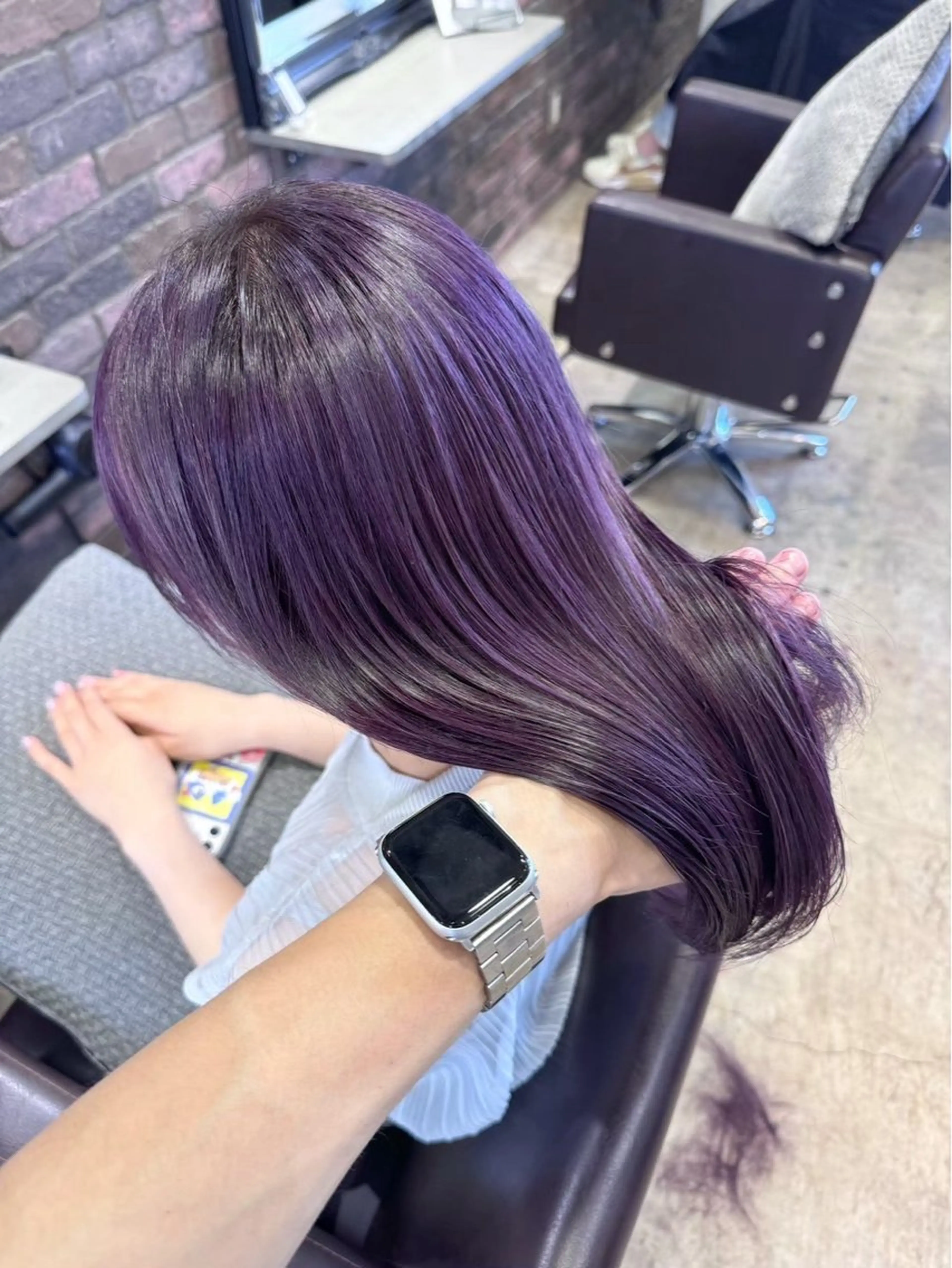 ロング カラー ラベンダーカラー ヘアカラー Glimpseあやね 🎀大濠のヘアスタイル