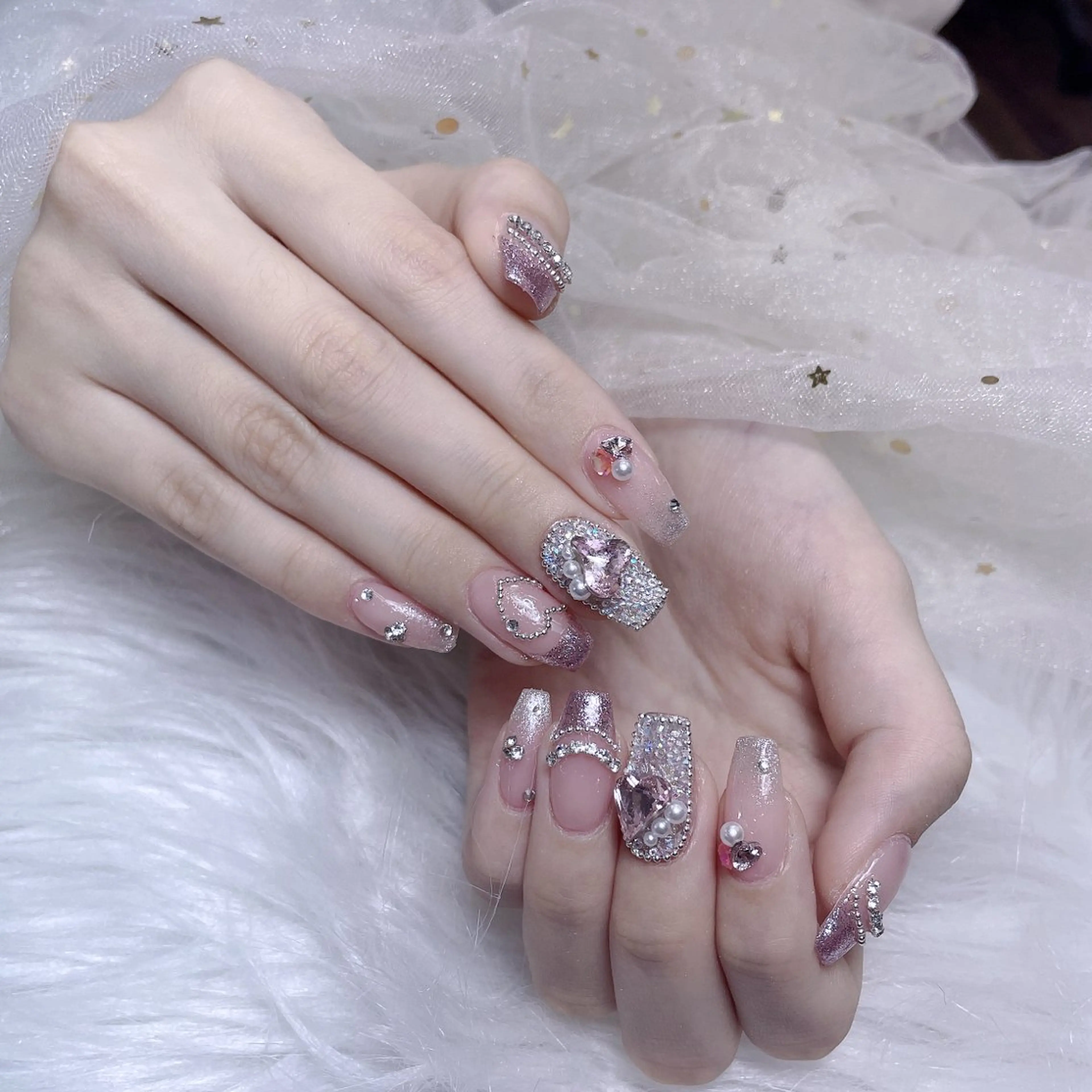 ネイル ハート 韓国ネイル 夏ネイル ワンホンネイル ハンドネイル Melody Nail所属・Melody  3D/スカルプ専門店のネイルデザイン