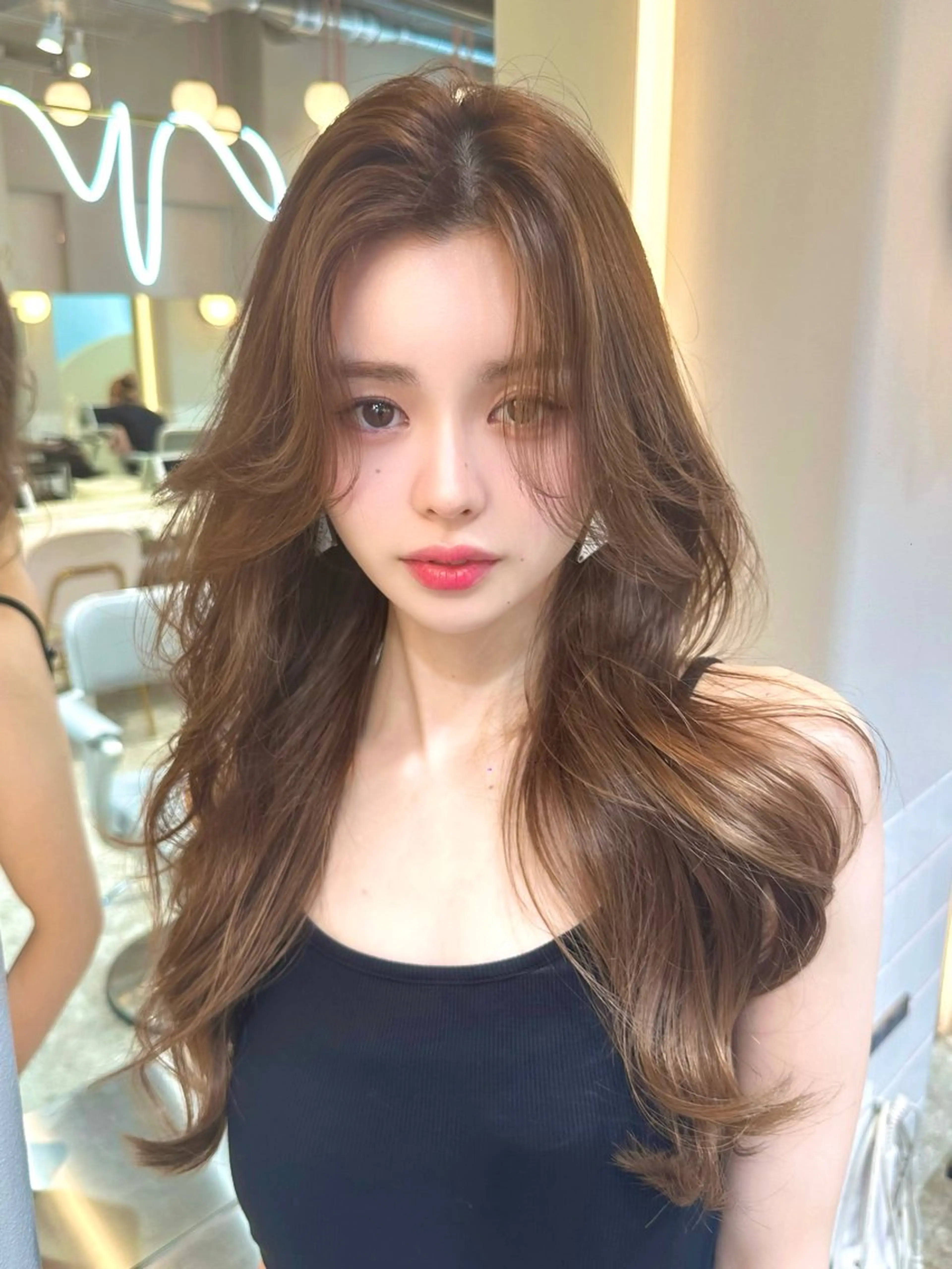 セミロング カラー カット ヘアカラー トリートメント 新宿/韓国レイヤー 髪質改善カラー/角所のヘアスタイル