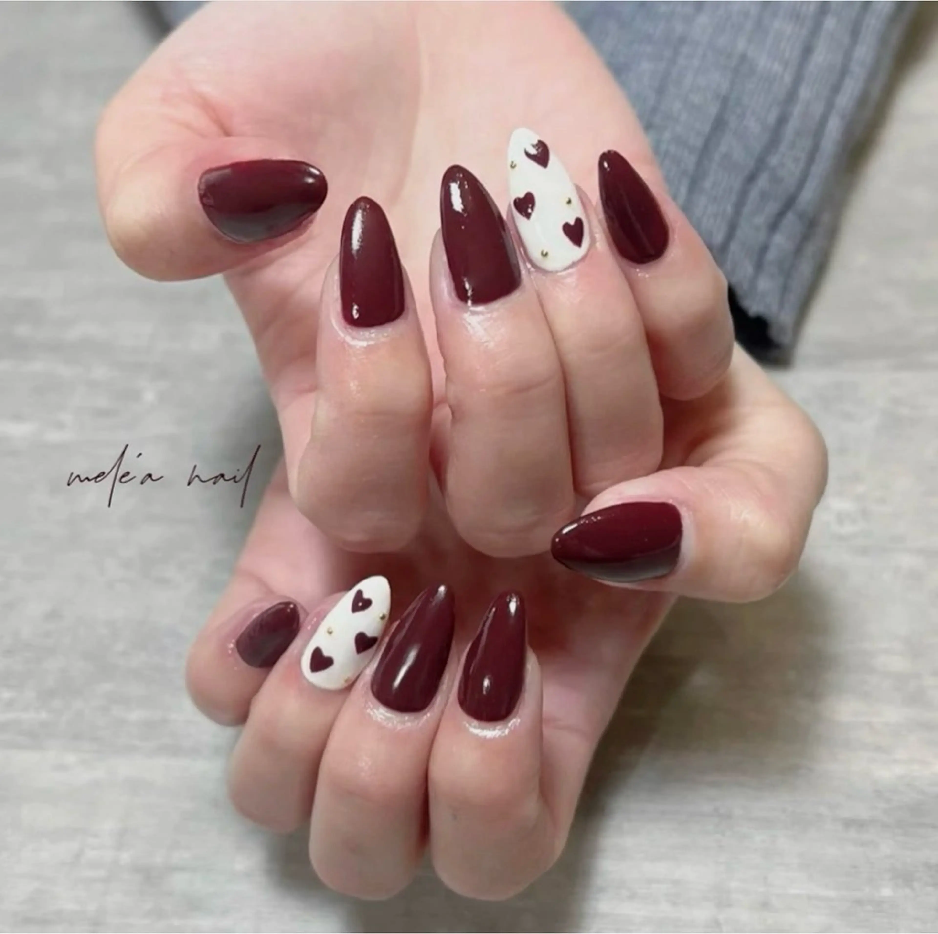 ネイル アートネイル バレンタイン miho meléanailのネイルデザイン