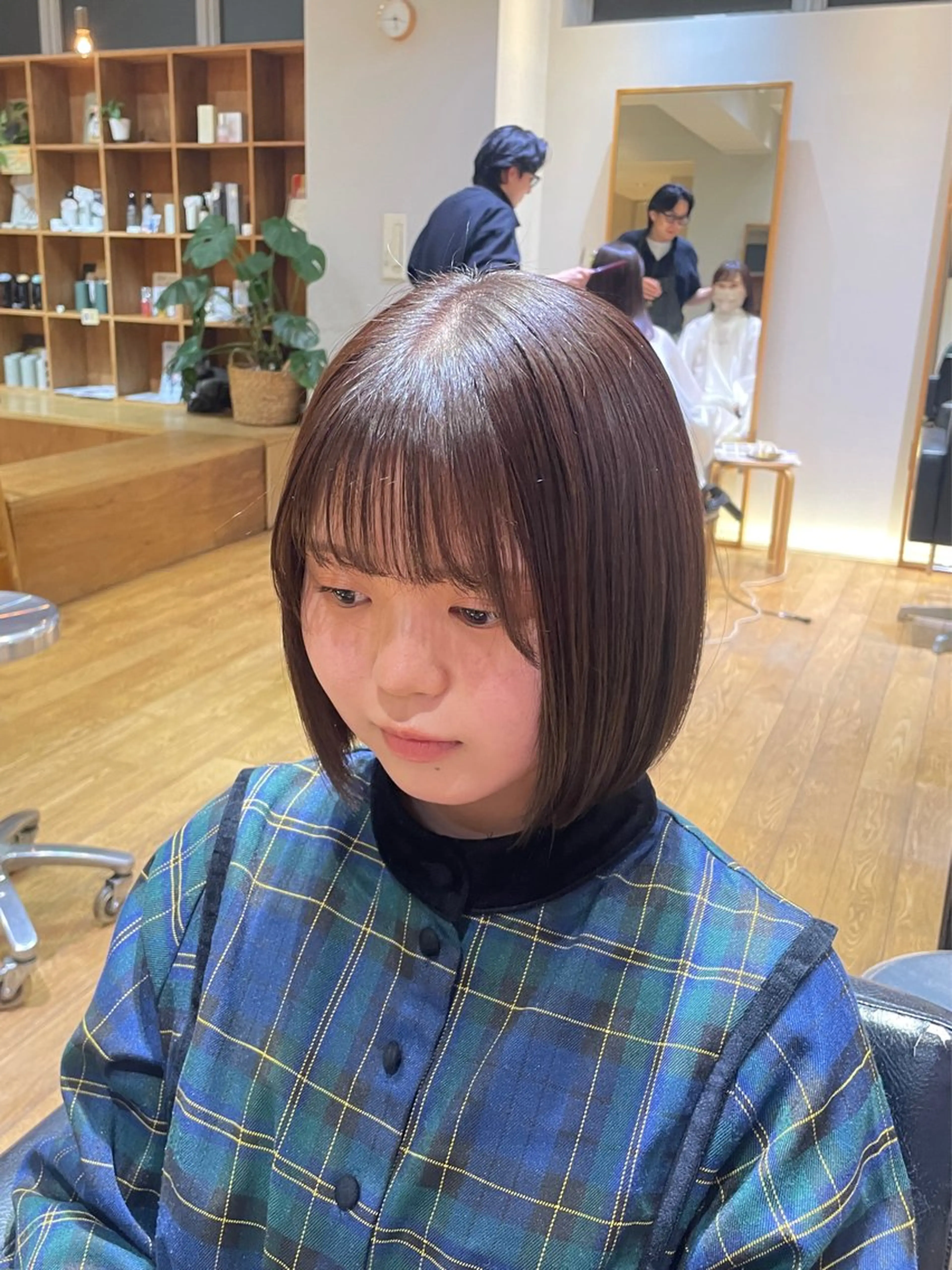 ショート カラー パーマ 縮毛矯正 カット ヘアカラー 縮毛矯正 縮毛矯正/レイヤー 🌙ひかるのヘアスタイル