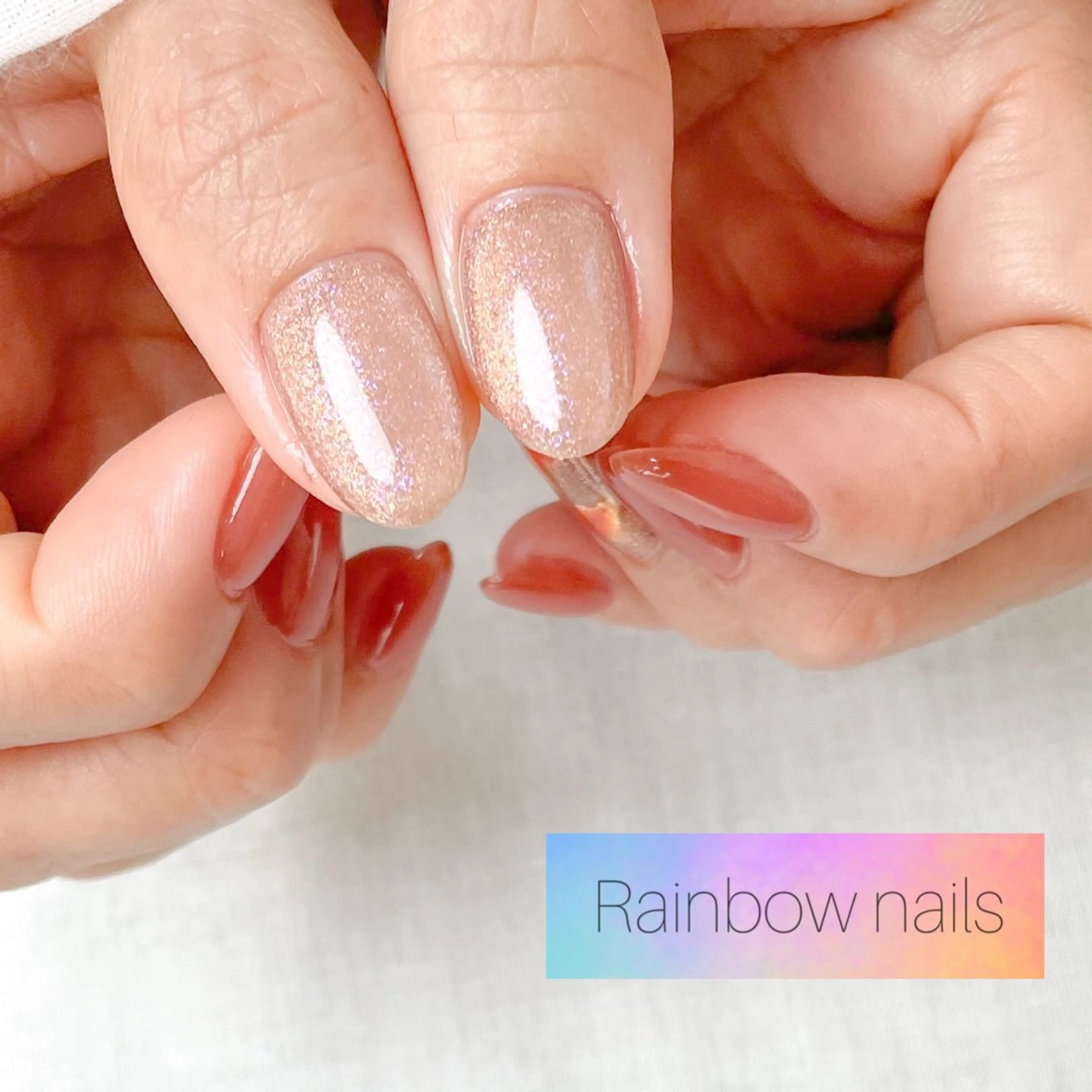 ネイル Rainbow nailsくろちゃんのネイルデザイン