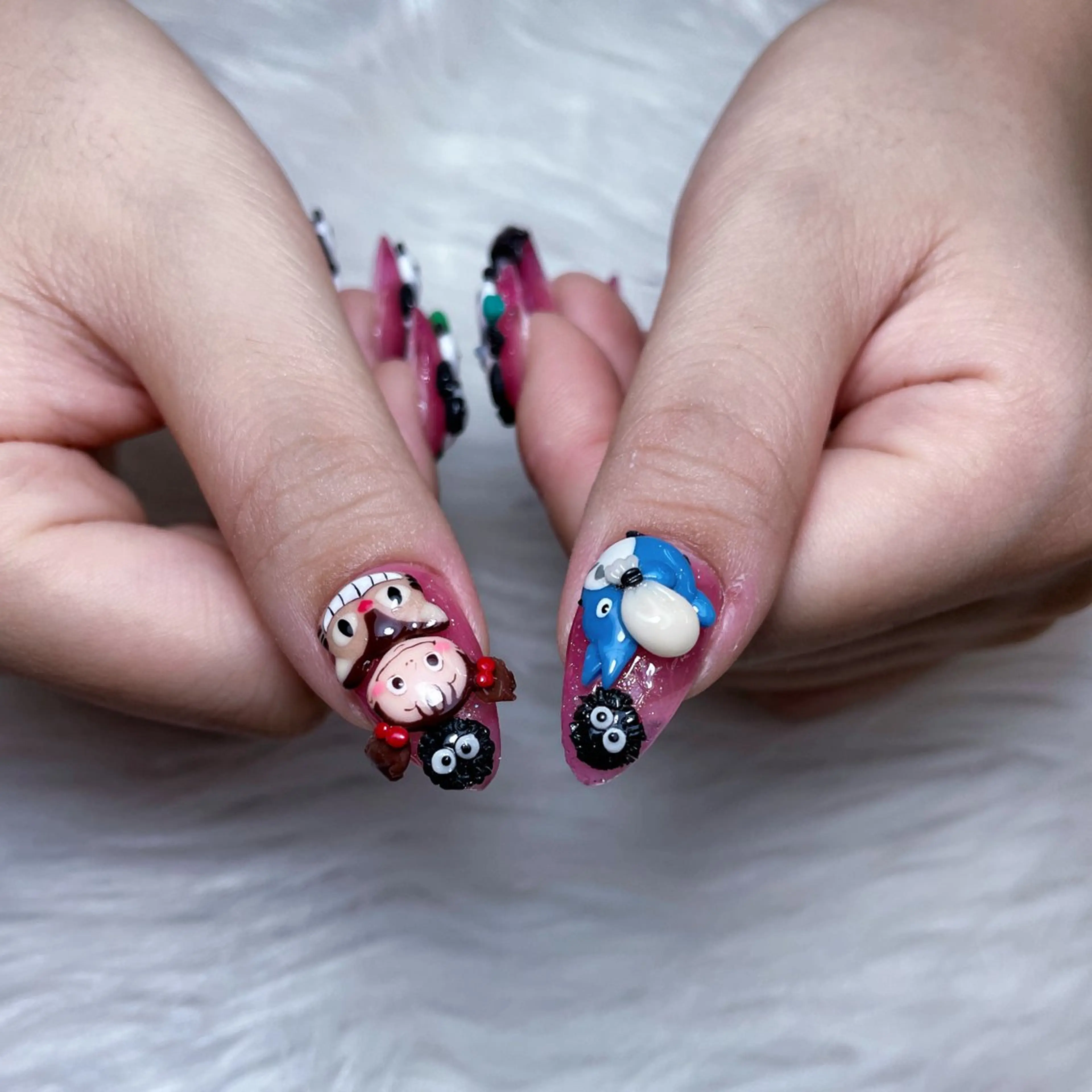 ネイル オーロラネイル キラキラネイル 大理石ネイル(マーブル) スカルプネイル 春ネイル NailPrincess所属・princess スカルプ専門店のネイルデザイン