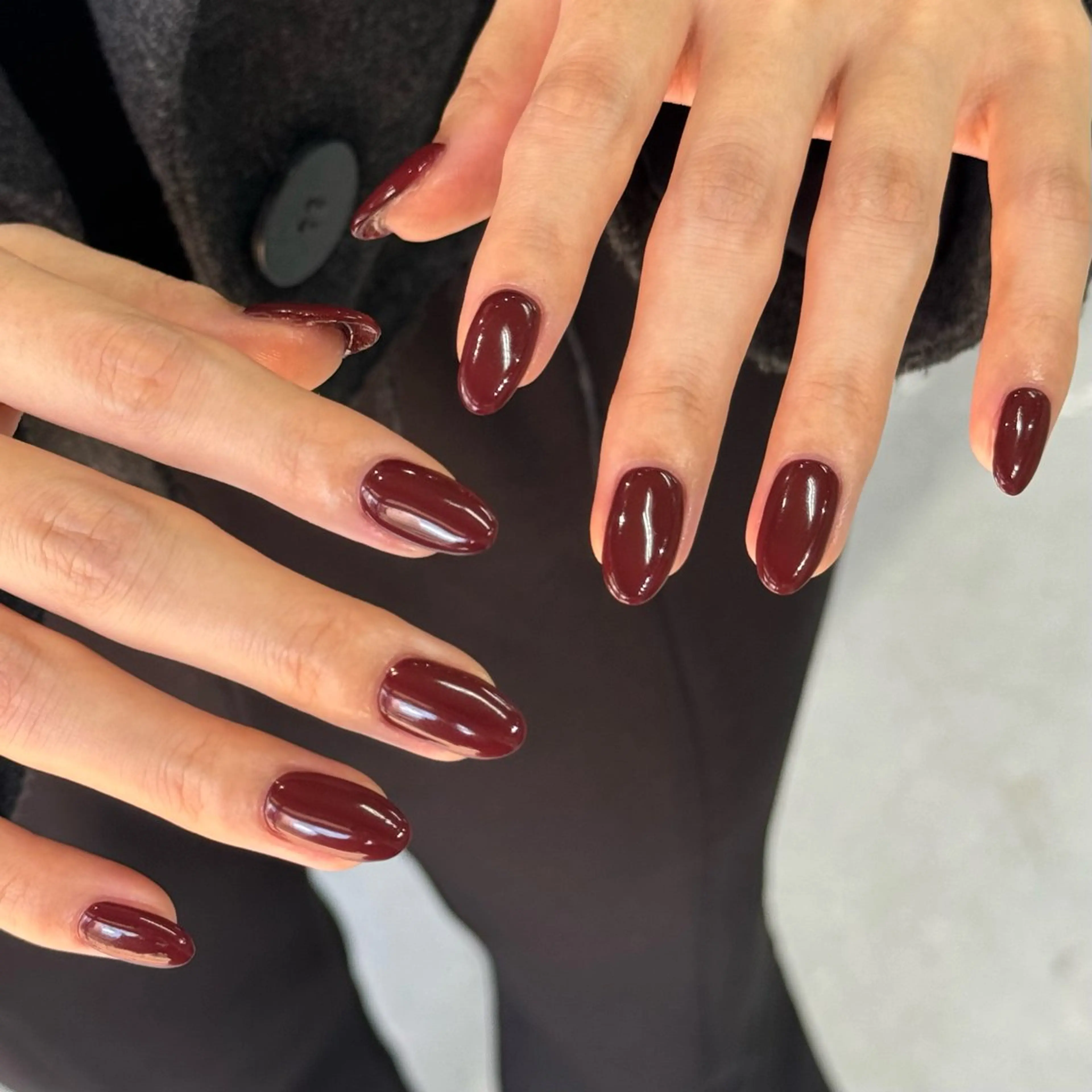 ネイル ボルドー ワンカラーネイル ハンドネイル Momoka ネイリスト福岡/薬院のネイルデザイン