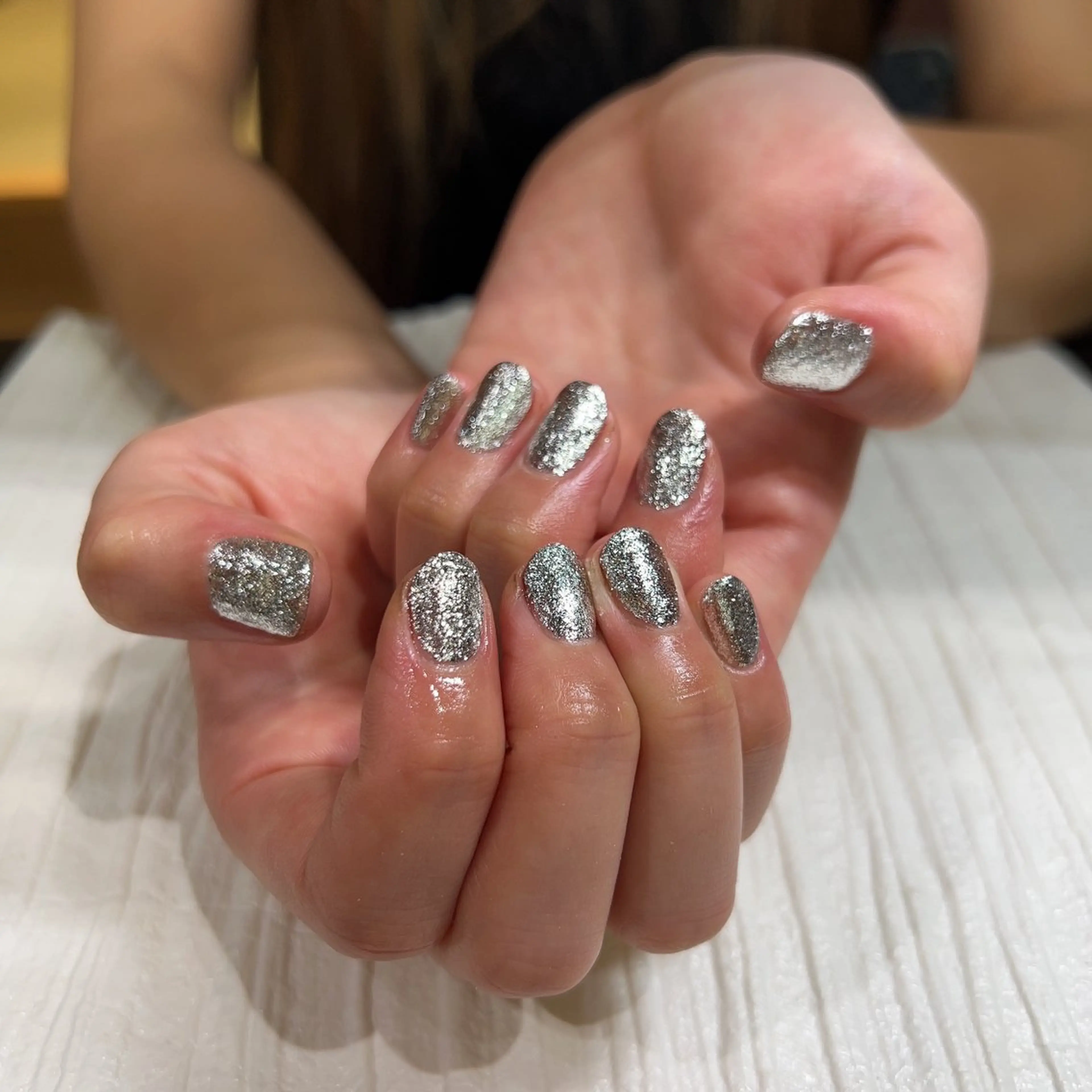 ネイル シルバー Total Beauty Salon CURE 津田沼店所属・イエティ .のネイルデザイン