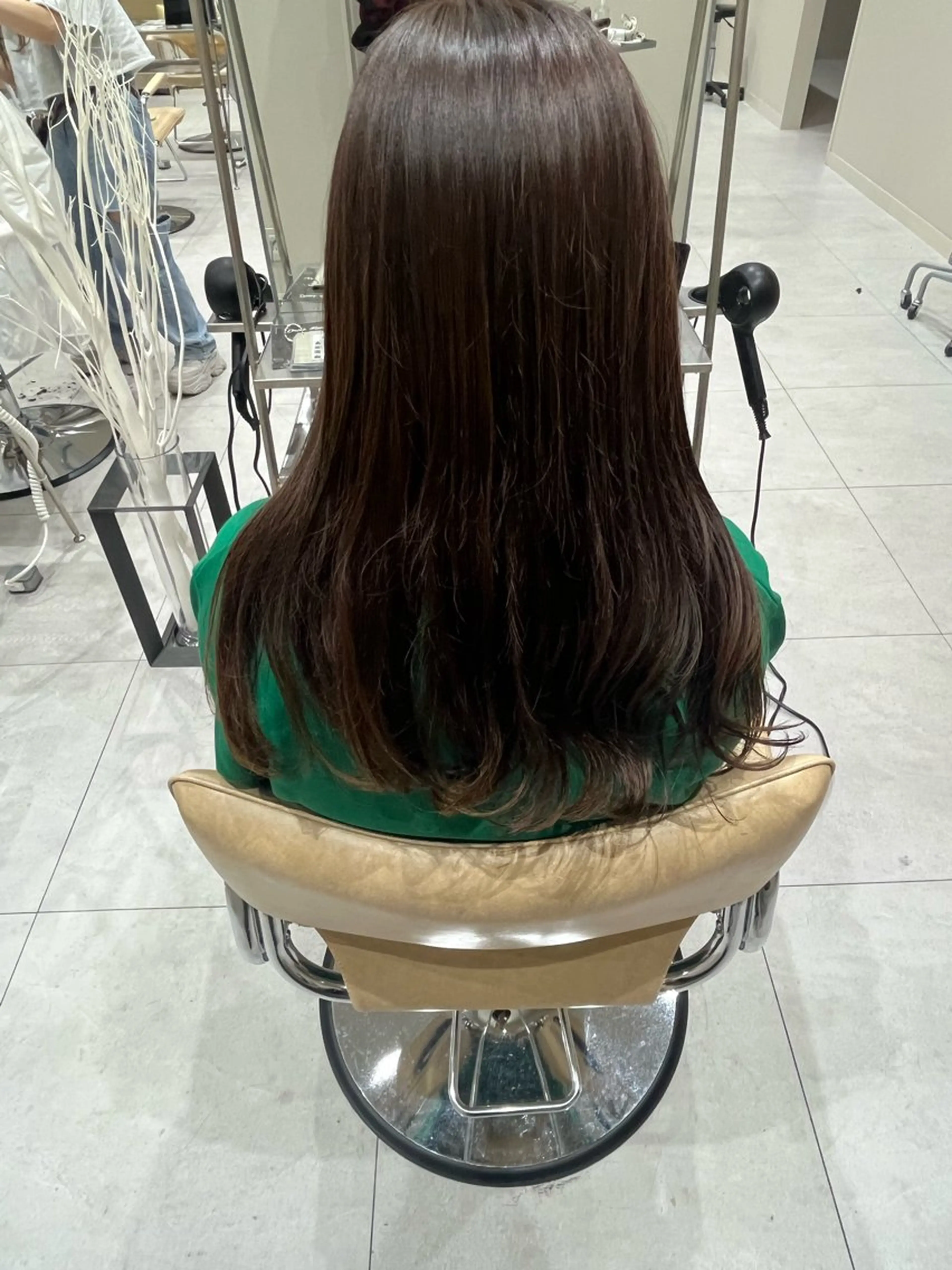 ロング カラー ブラウンカラー マロンブラウン トリートメント Ken 縮毛矯正/韓国風ヘアのヘアスタイル