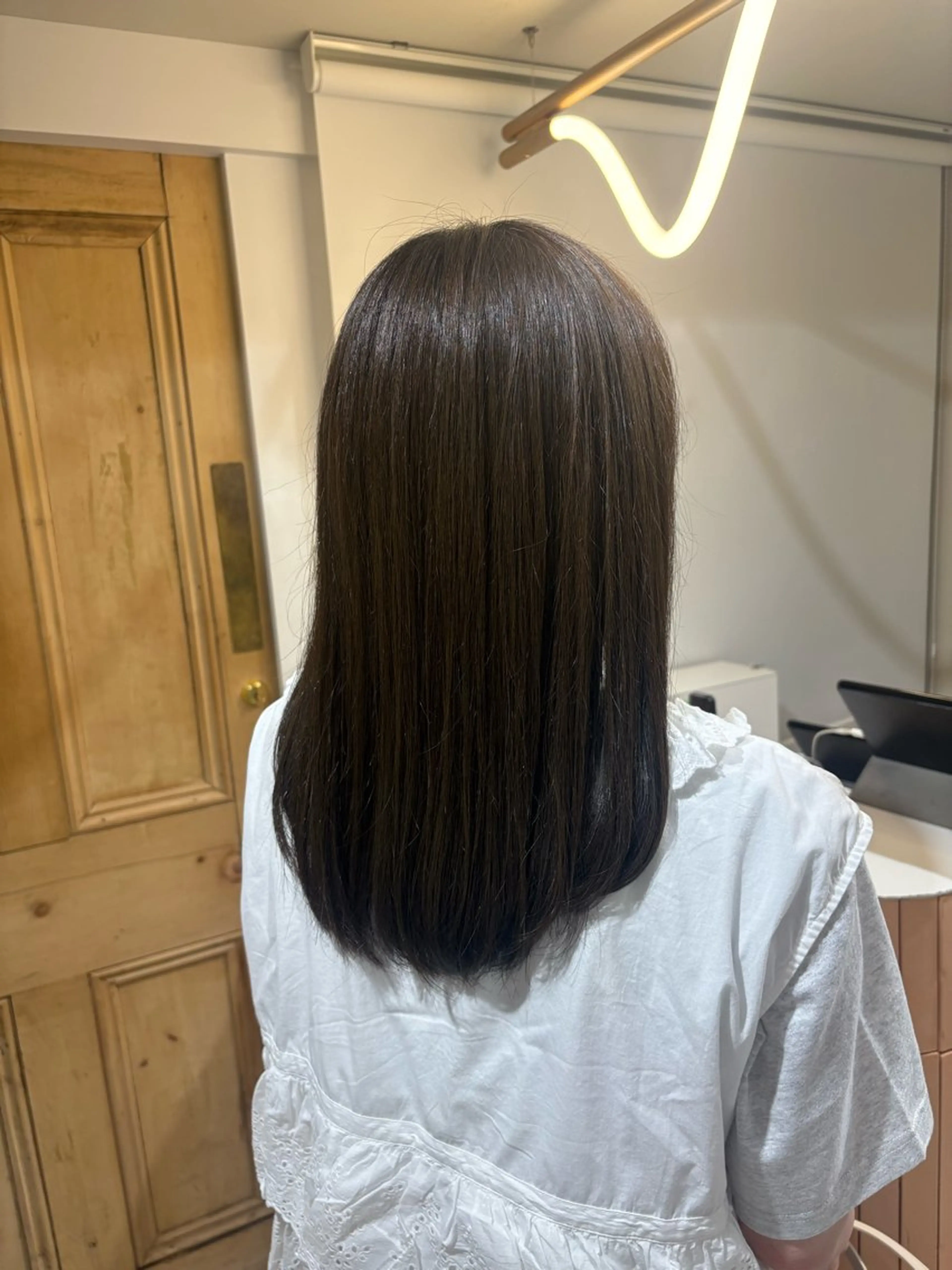 ミディアム カラー ベージュカラー 透明感カラー オリーブベージュ オリーブカラー ヘアカラー トリートメント 透明感カラー🍒 池袋/hanaのヘアスタイル