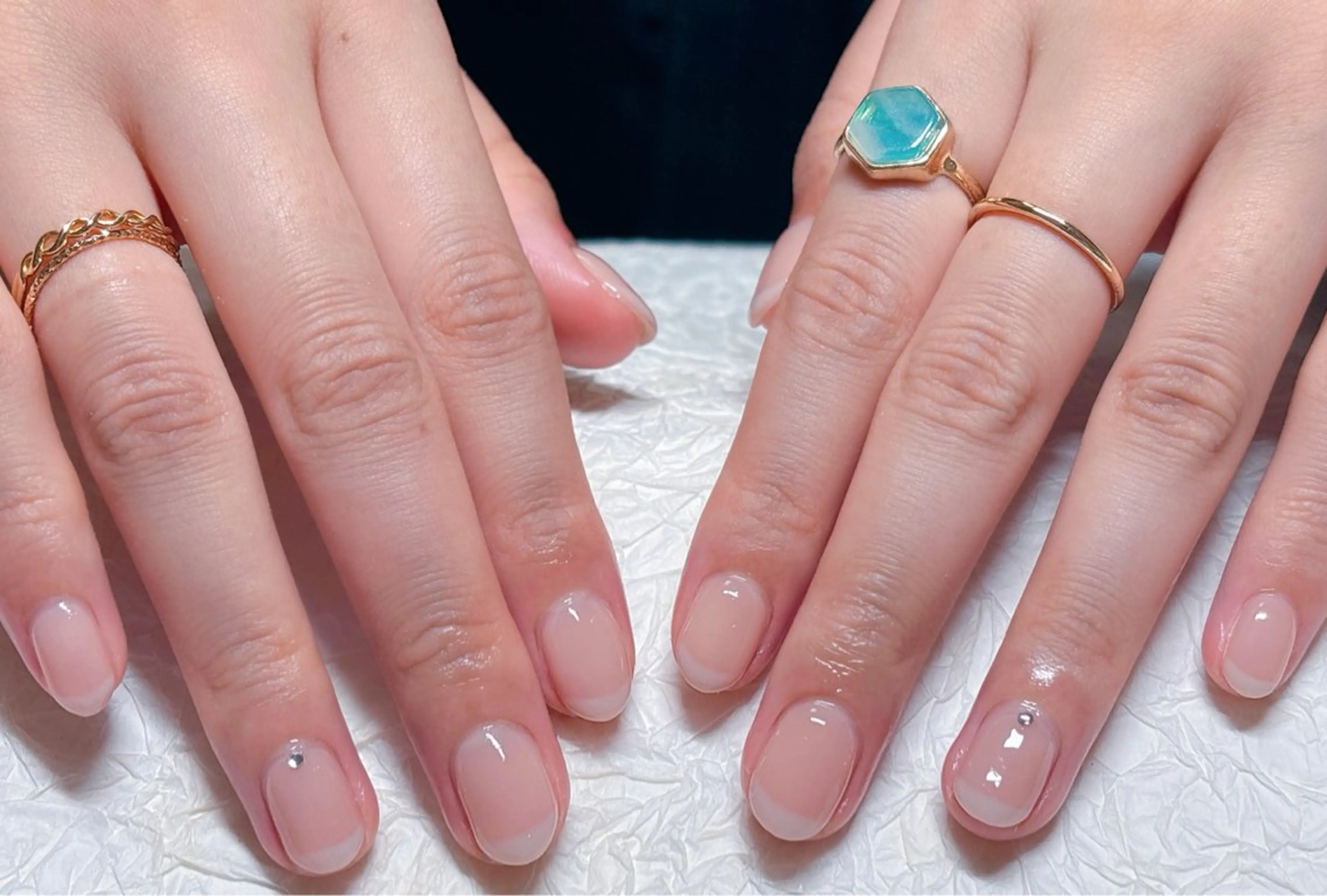 ネイル フレンチネイル ストーンネイル ハンドネイル ハンドケア ゆ か_Nails💫のネイルデザイン