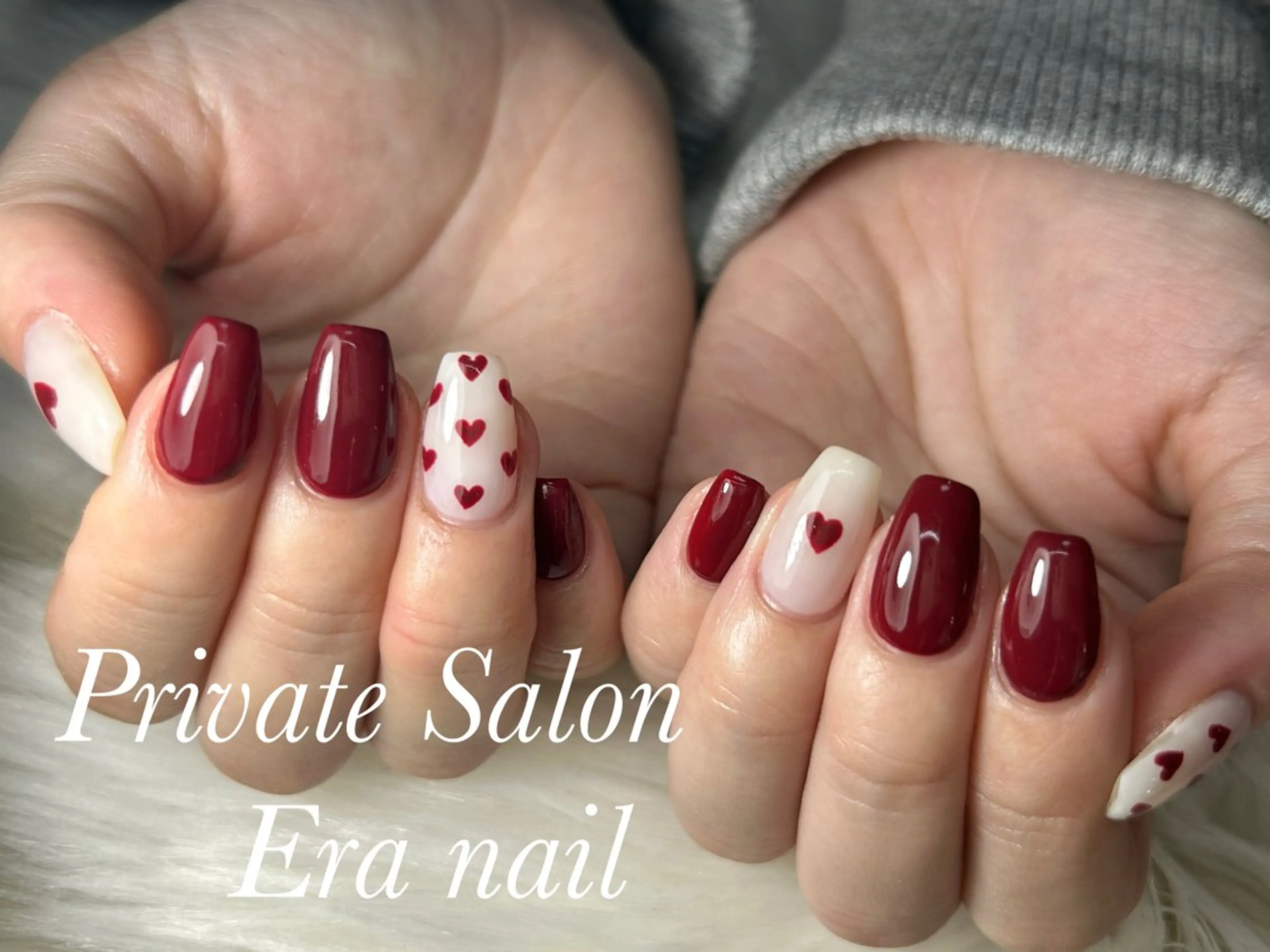 ネイル ハート ハンドネイル Era nailのネイルデザイン