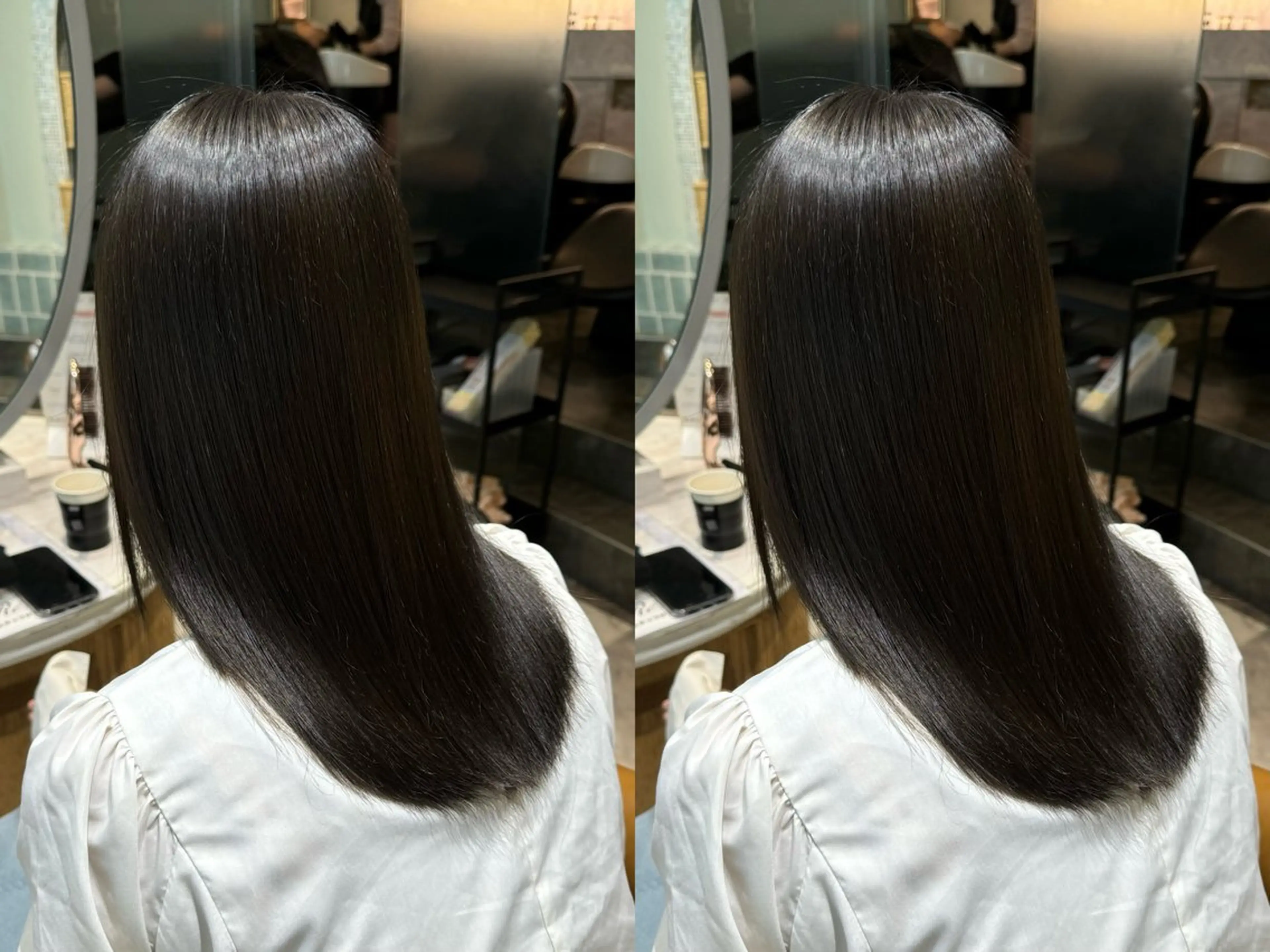 セミロング 服部大地/ブリーチ 無しWカラー髪質改善のヘアスタイル