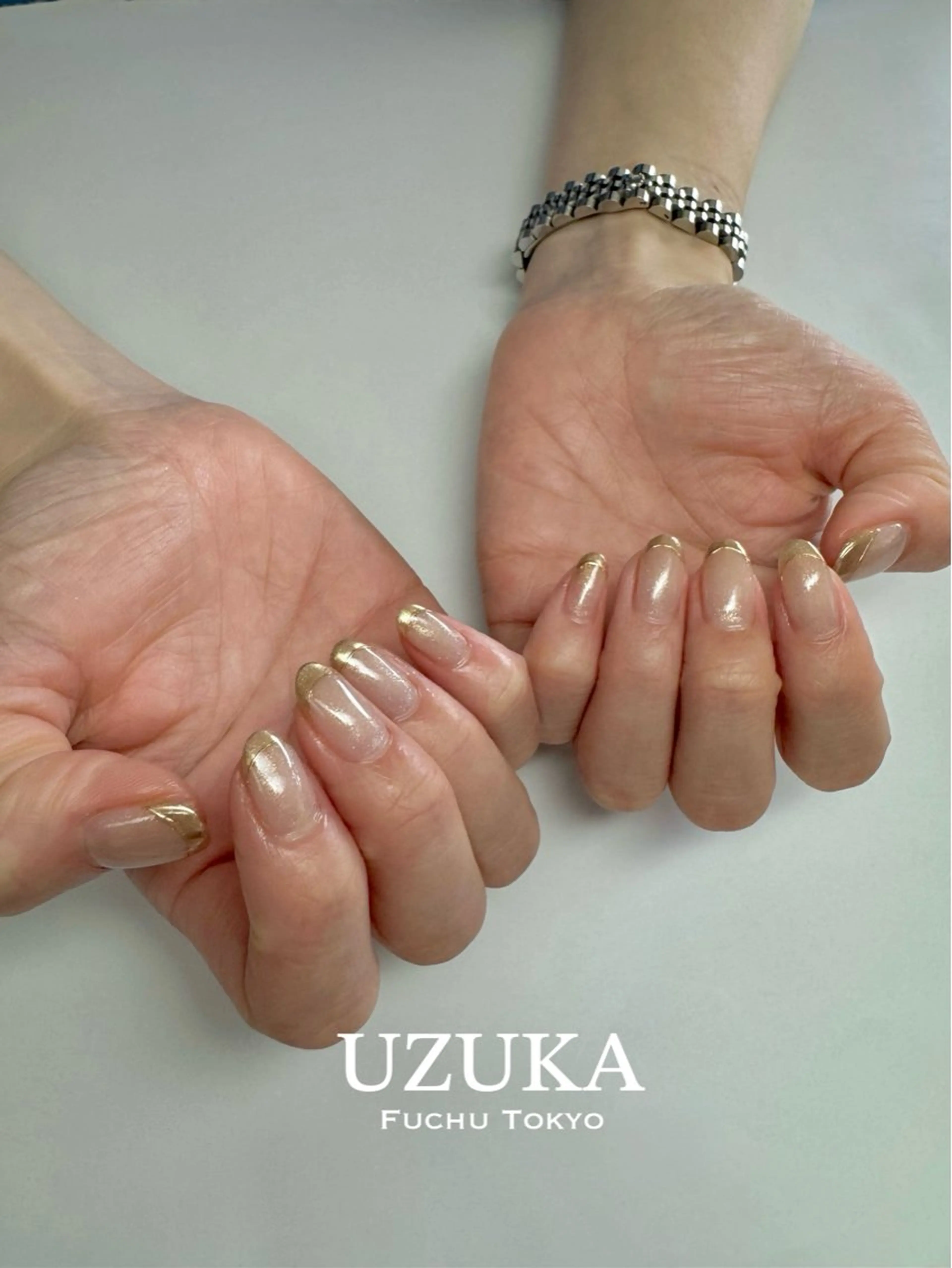 ネイル フレンチネイル ラメ(グリッター) ミラーネイル シンプルネイル 春ネイル 【 enn 】 Uzuka Yukaのネイルデザイン