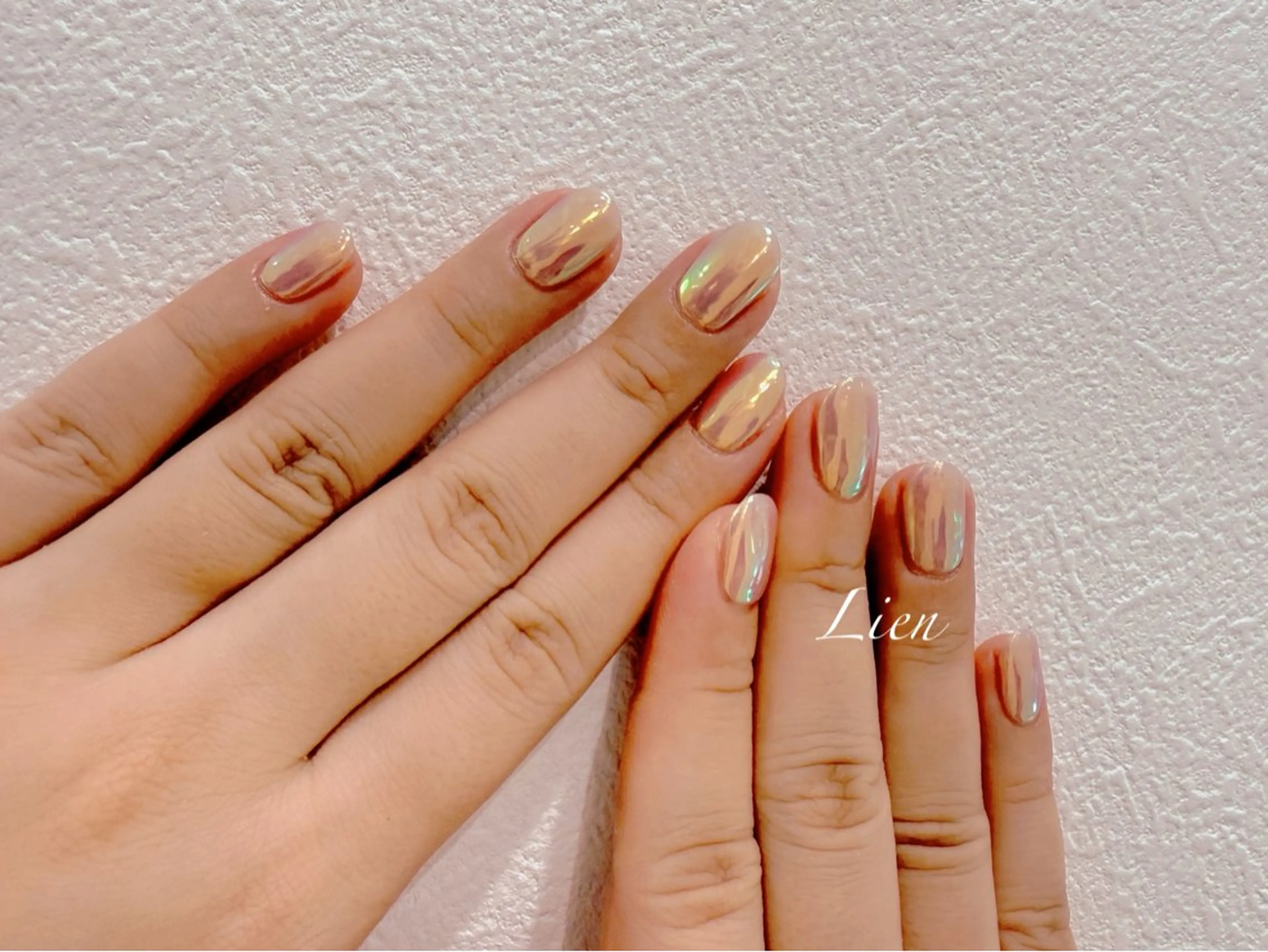 ネイル 長さ出し フットネイル フレンチネイル ジェルネイル ガラスフレンチ ハンドネイル Lien(リアン) 銀座駅6分のネイルデザイン