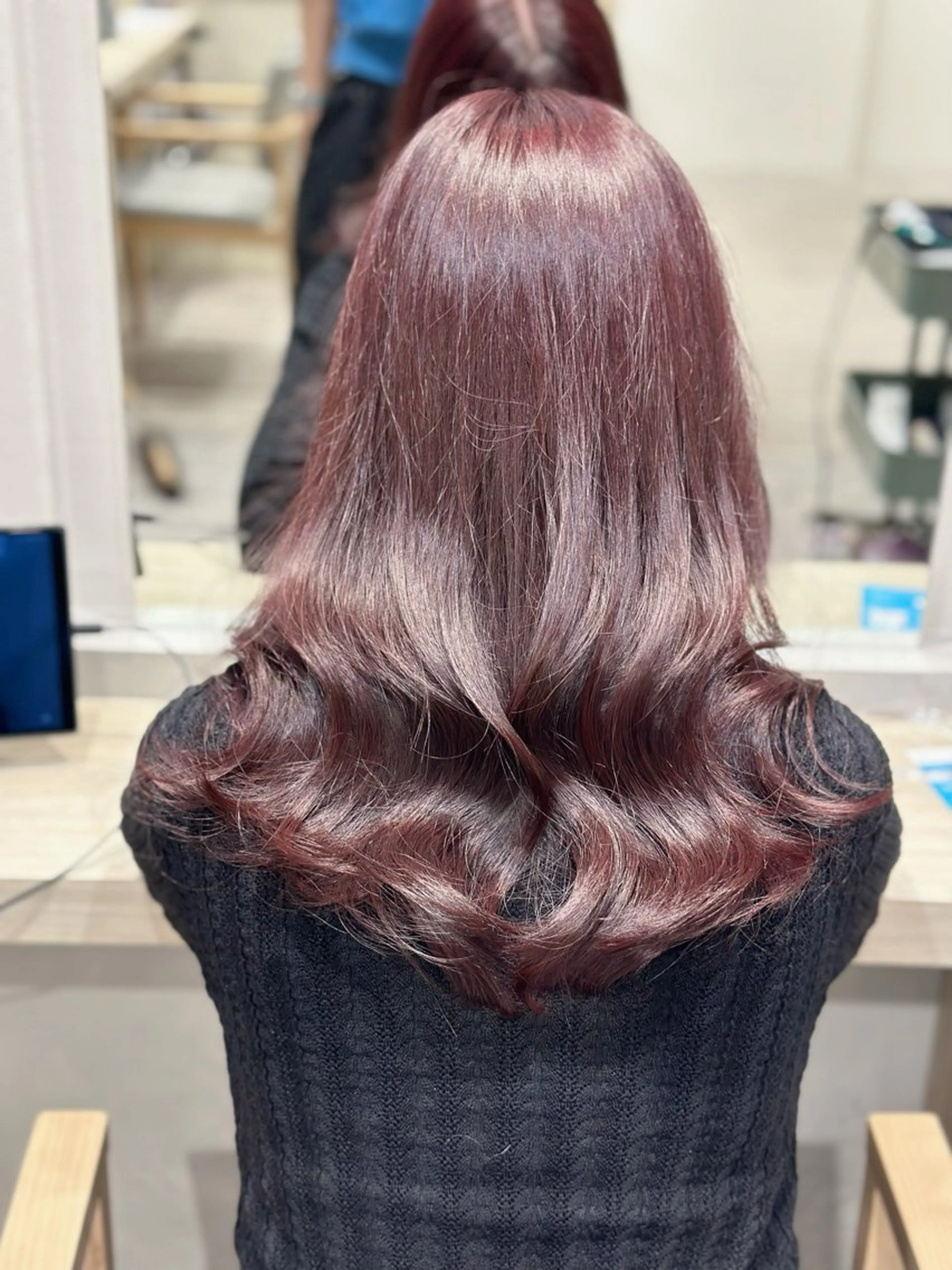 鮮やか暖色カラー🍒ピンク、ボルドー、オレンジ🍊高級トリートメント付き！の写真