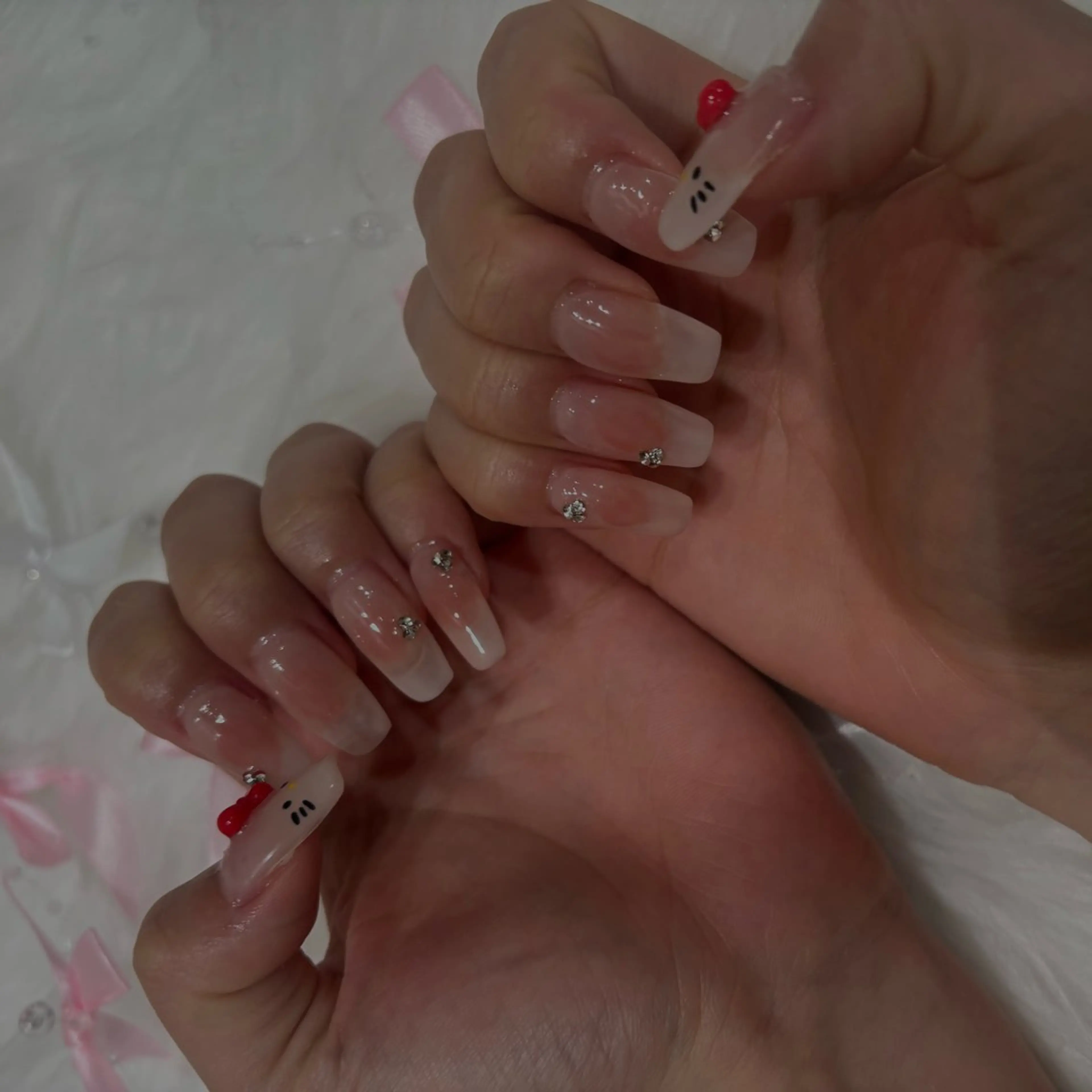 ネイル アートネイル 長さ出し フットネイル ハート キラキラネイル Vante梅田店所属・vante_aimi .パラジェル取扱店のネイルデザイン