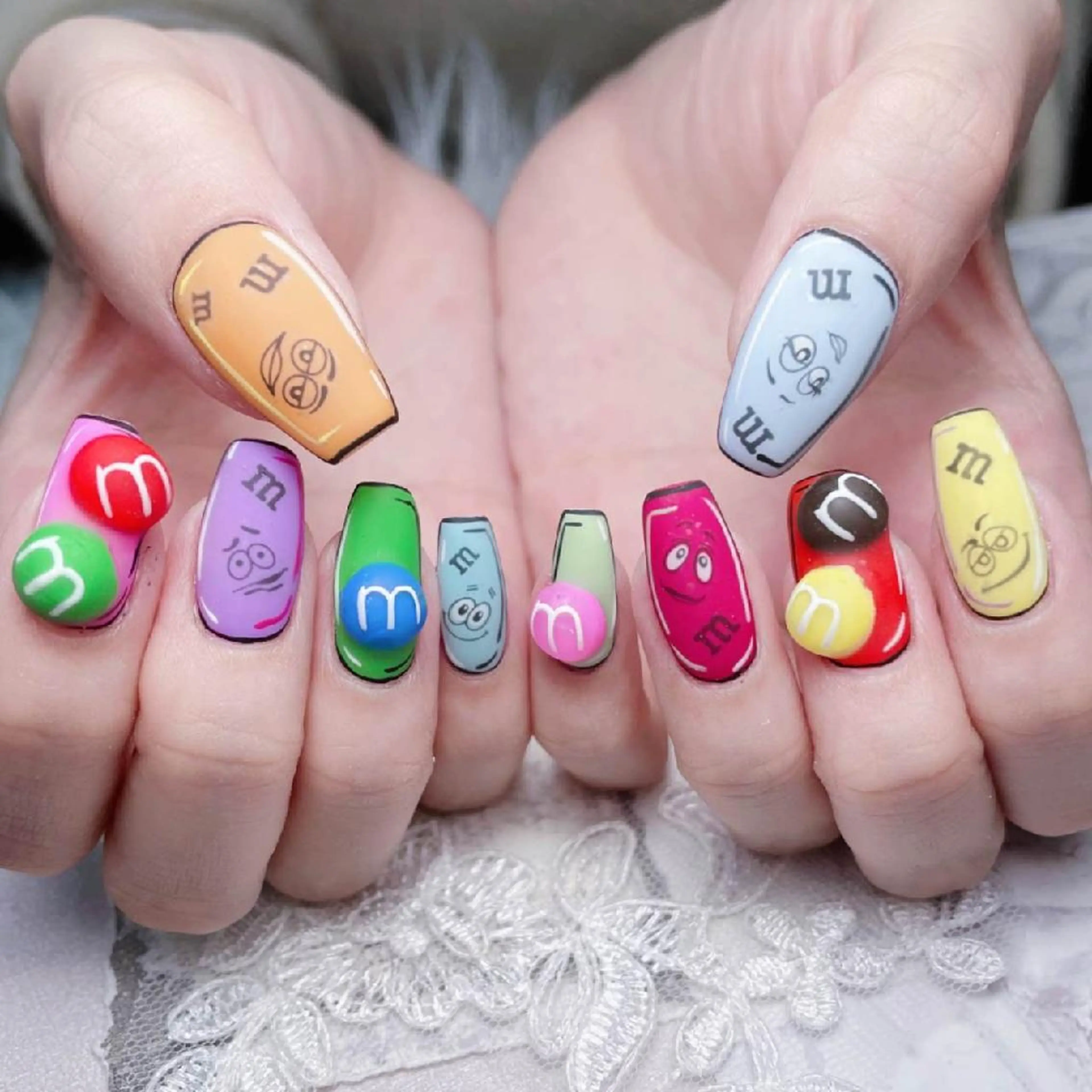 ネイル アートネイル ブルー ロングネイル ニュアンスネイル スカルプネイル Melody Nail所属・Melody  3D/スカルプ専門店のネイルデザイン