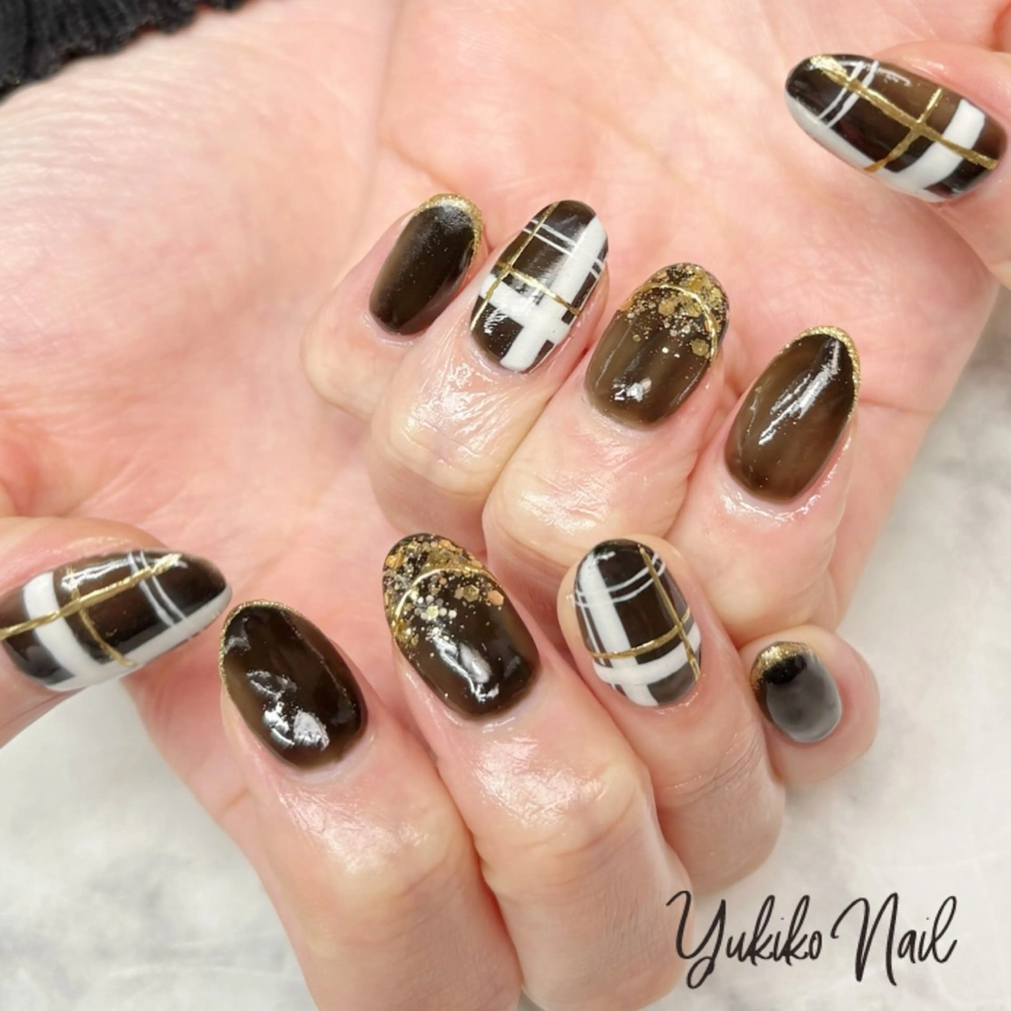 ネイル クリアネイル ミラーネイル ハンドネイル ユキコ ネイルのネイルデザイン