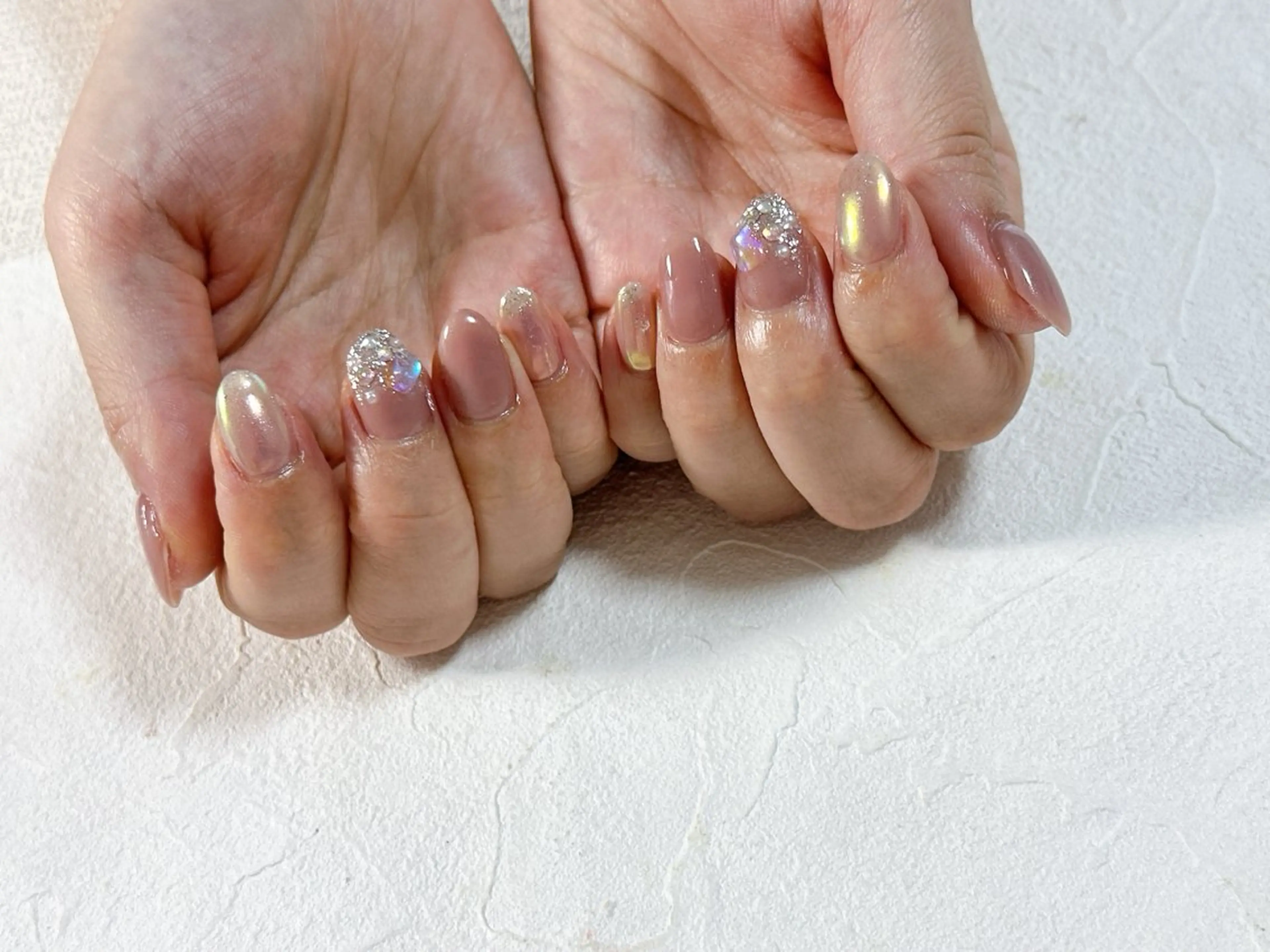 ネイル オーロラネイル フットネイル フレンチネイル ジェルネイル 韓国ネイル kiki nail たまプラーザのネイルデザイン