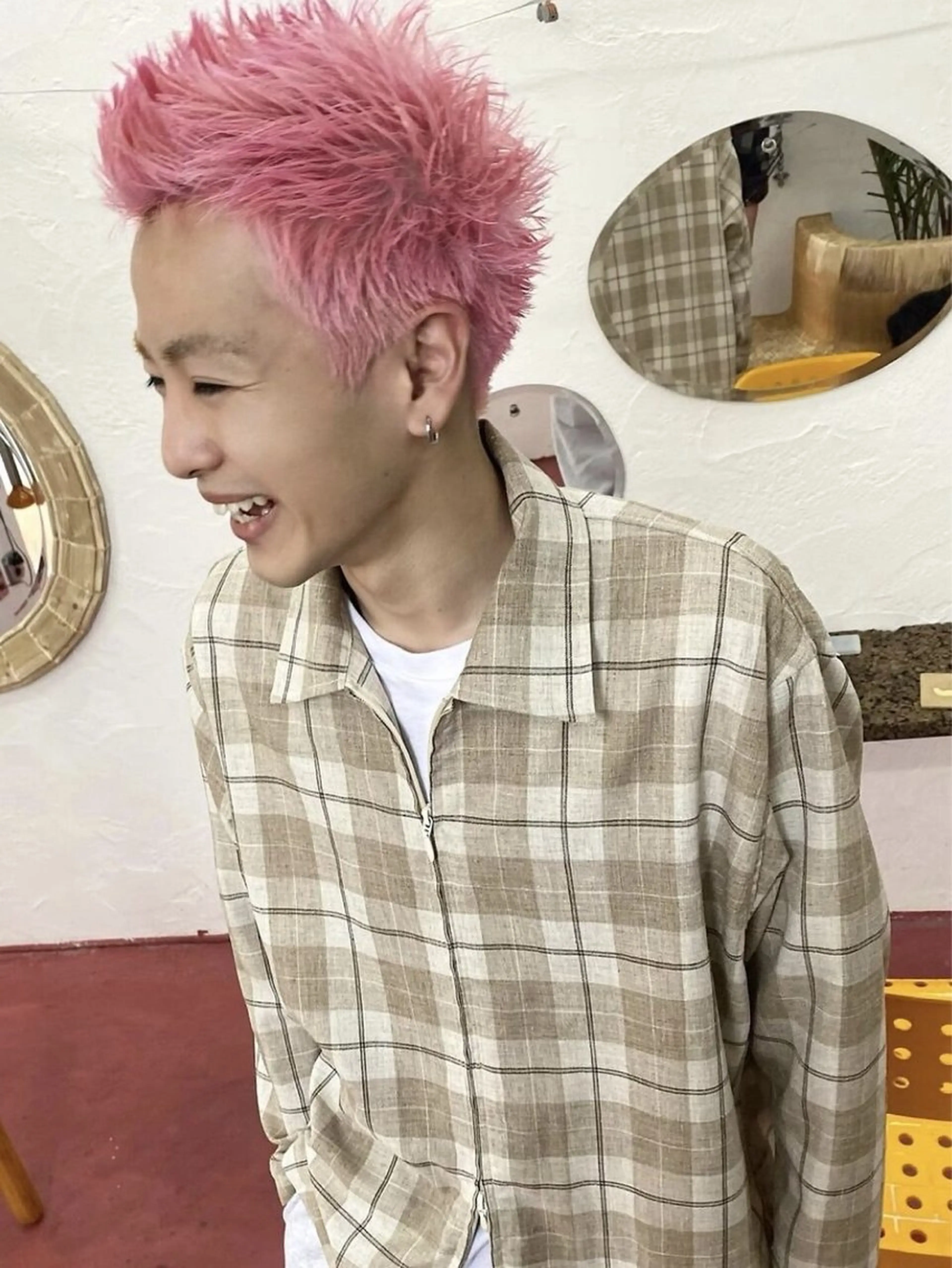 ショート カラー qiie/ワンカラー メンズカット/カラーのヘアスタイル