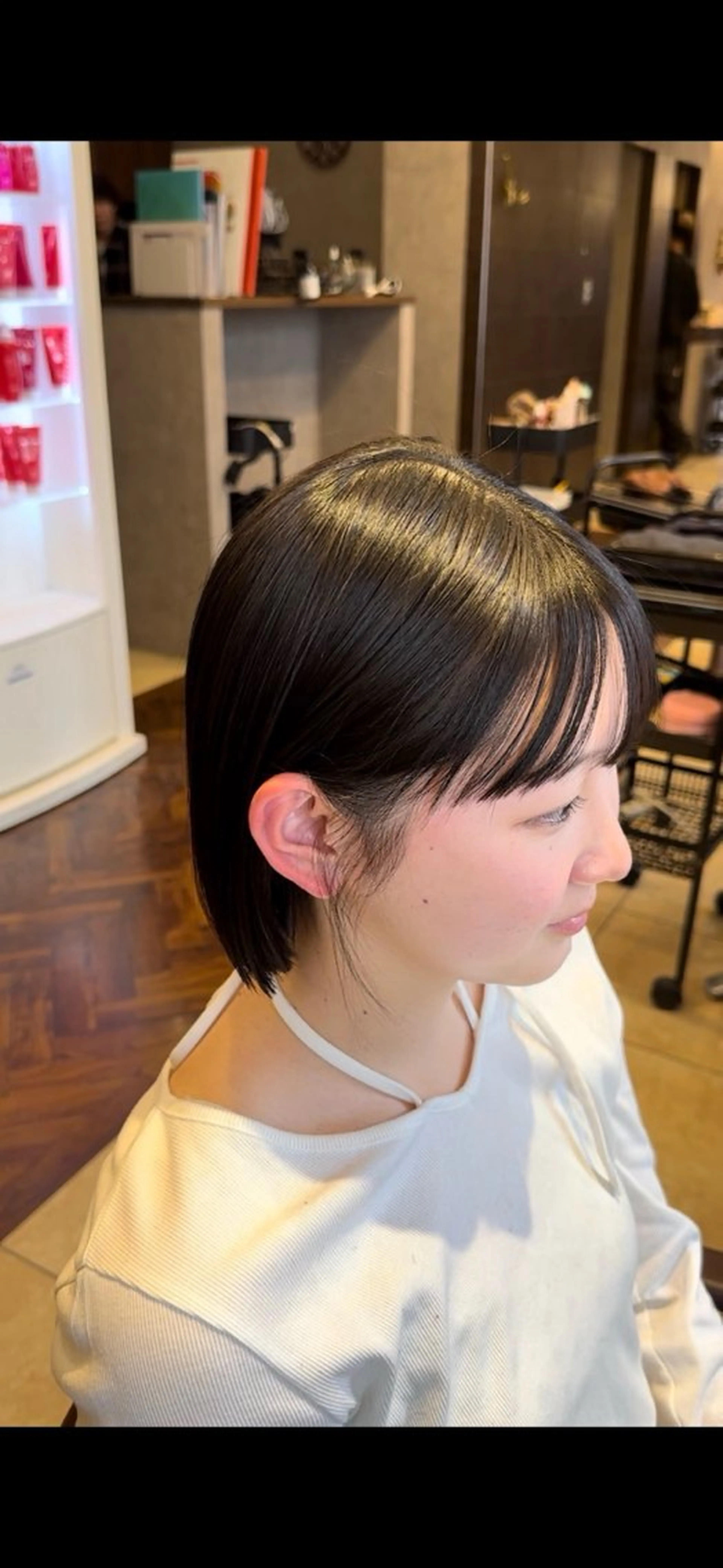 前髪縮毛矯正カットの写真