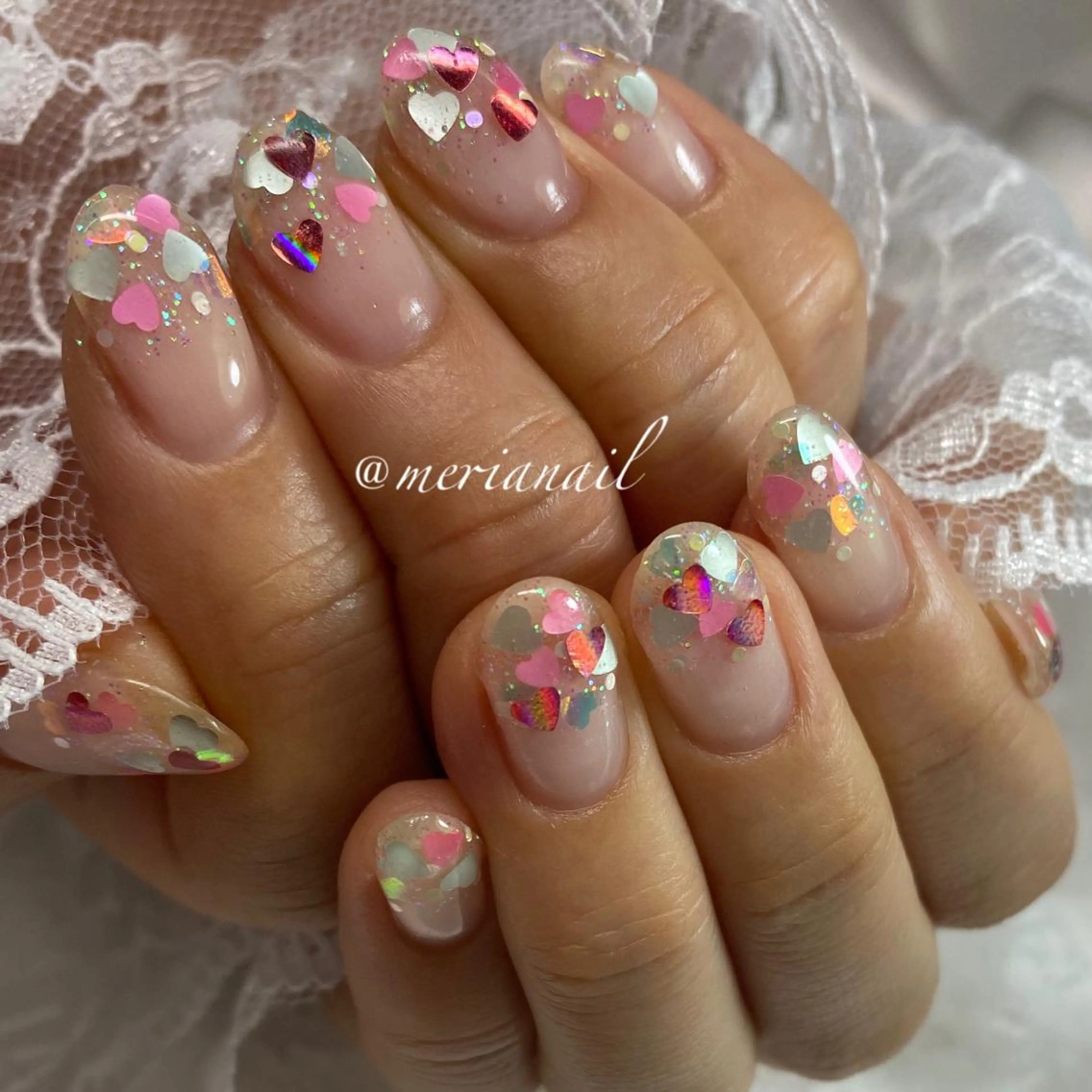 ショート カラー ネイル グラデーションカラー グラデーション ハート メンズネイル バレンタイン ハンドネイル INFINITY所属・INFINITY nailのネイルデザイン