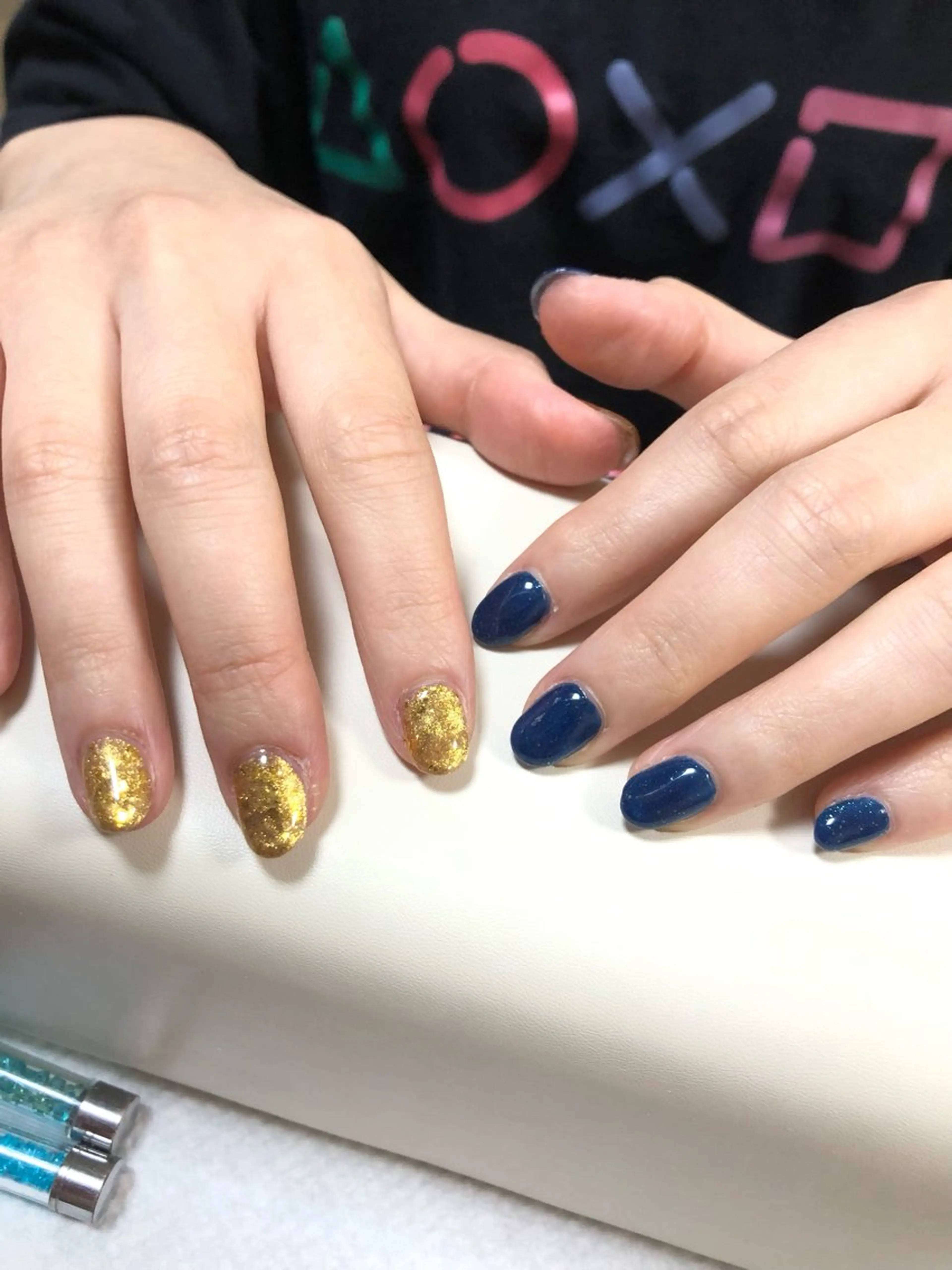 ネイル ゴールド ネイビー ハンドネイル meeho所属・salon *meehoのネイルデザイン