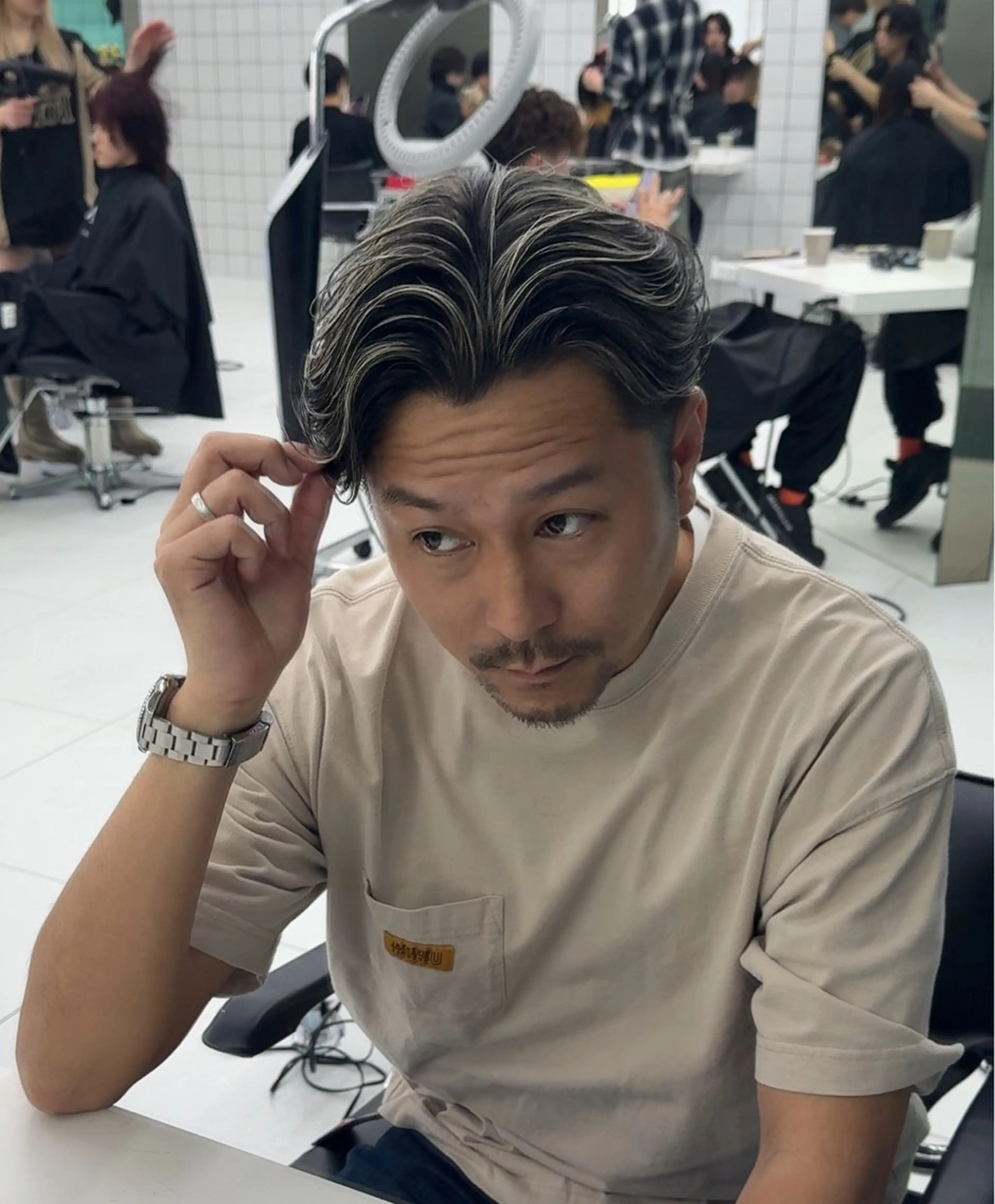 メンズ メンズメッシュ カット ヘアカラー 白髪ぼかし/白髪 メッシュ/ゆうとのヘアスタイル