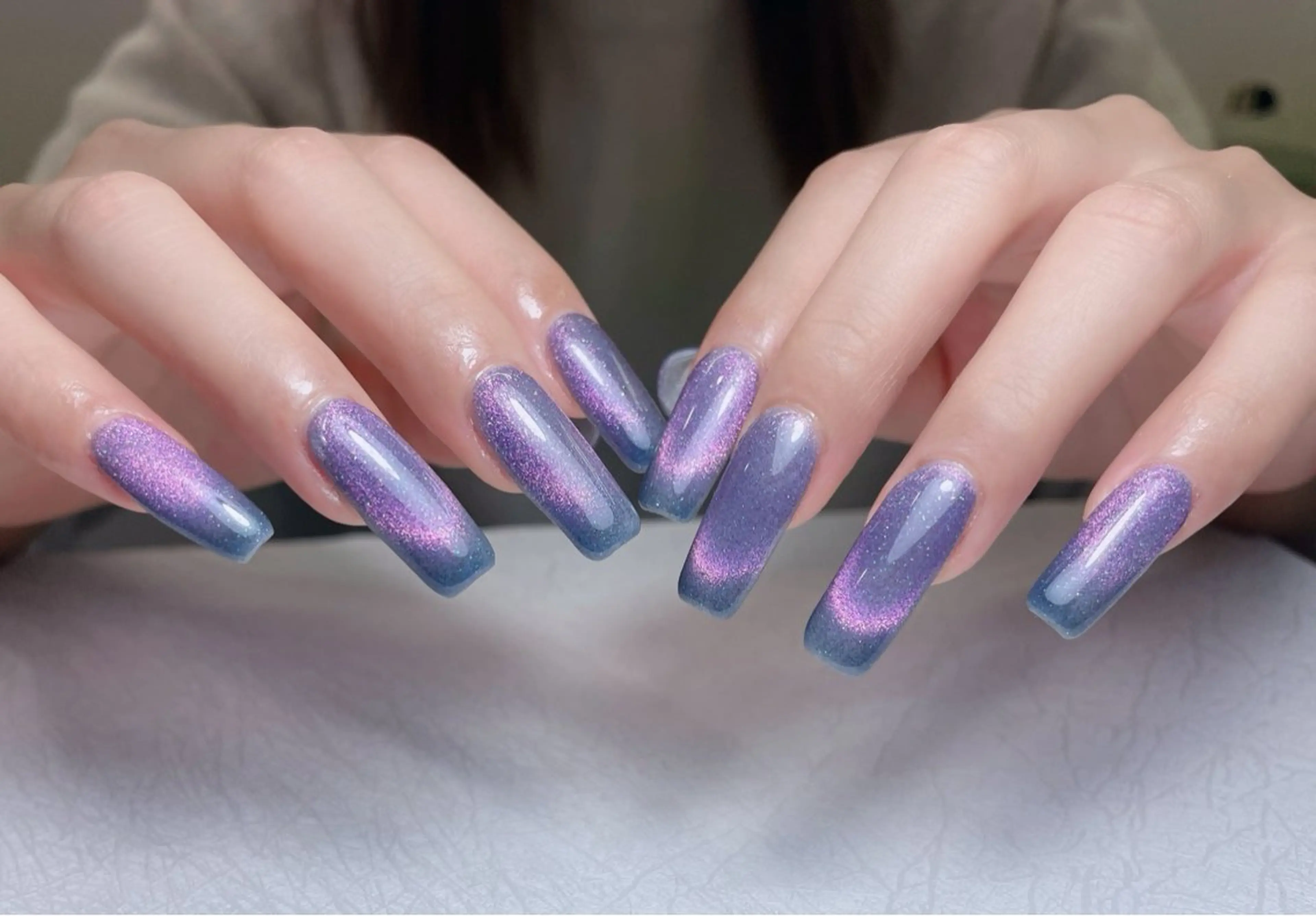 ネイル フレンチネイル ジェルネイル ガラスフレンチ 韓国ネイル ラメ(グリッター) ハンドネイル 中野駅から2分 MEO NAILのネイルデザイン