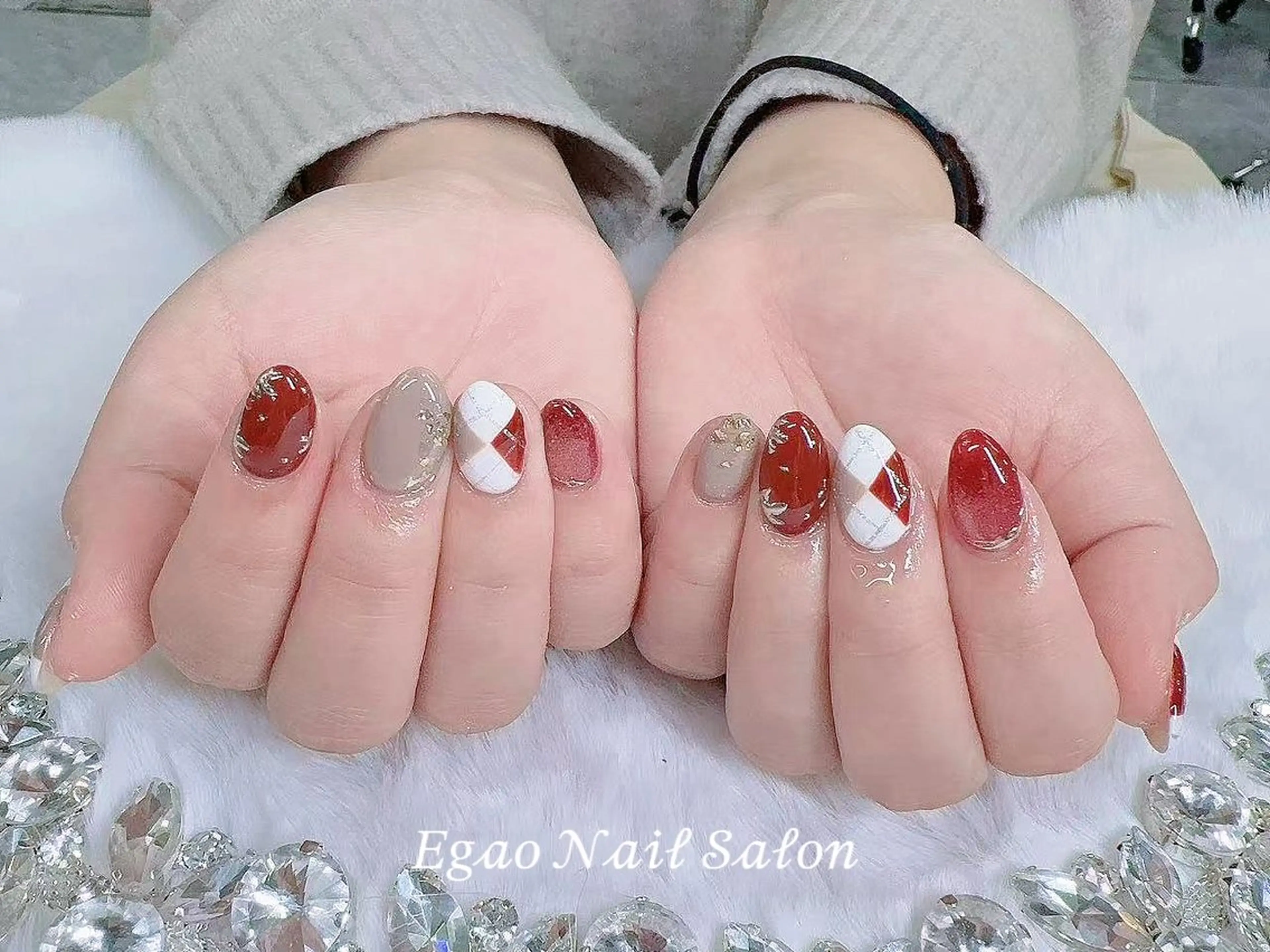 ネイル アートネイル フットネイル フレンチネイル ジェルネイル 持ち込み ハンドネイル Egao Nail Salonのネイルデザイン
