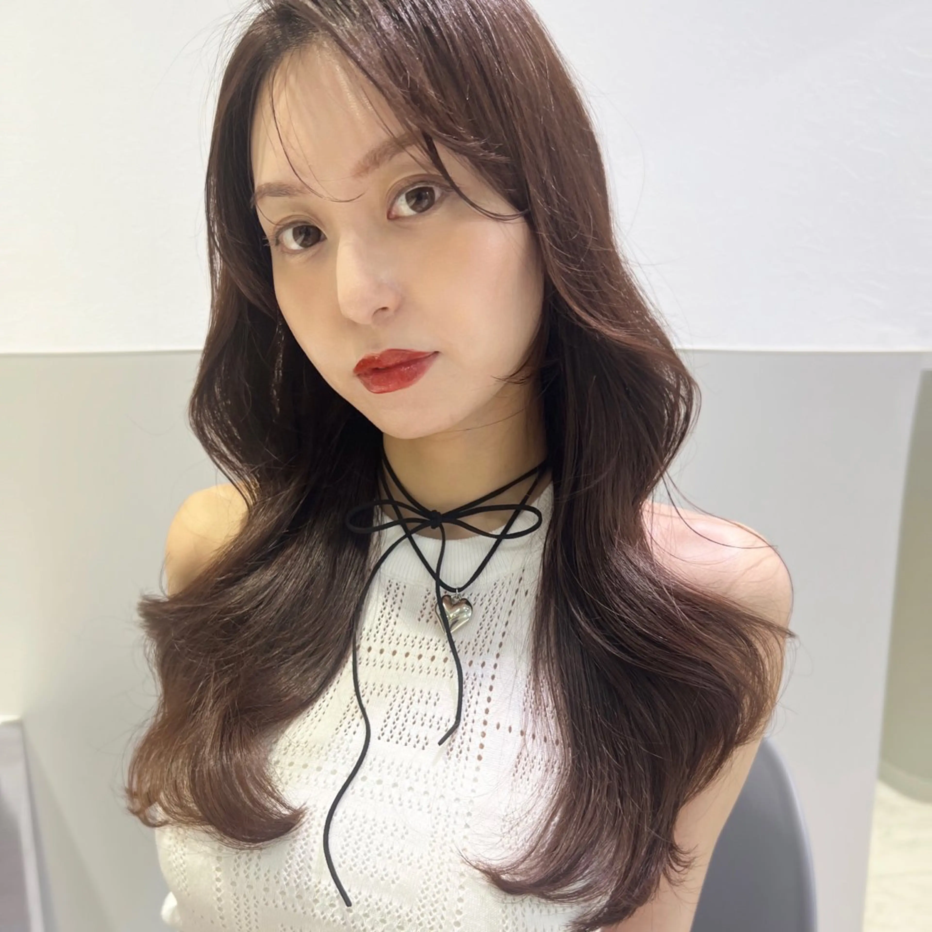 ロング 韓国風ヘア カット ヘアカラー トリートメント 韓国モテhair🍑 momoのヘアスタイル