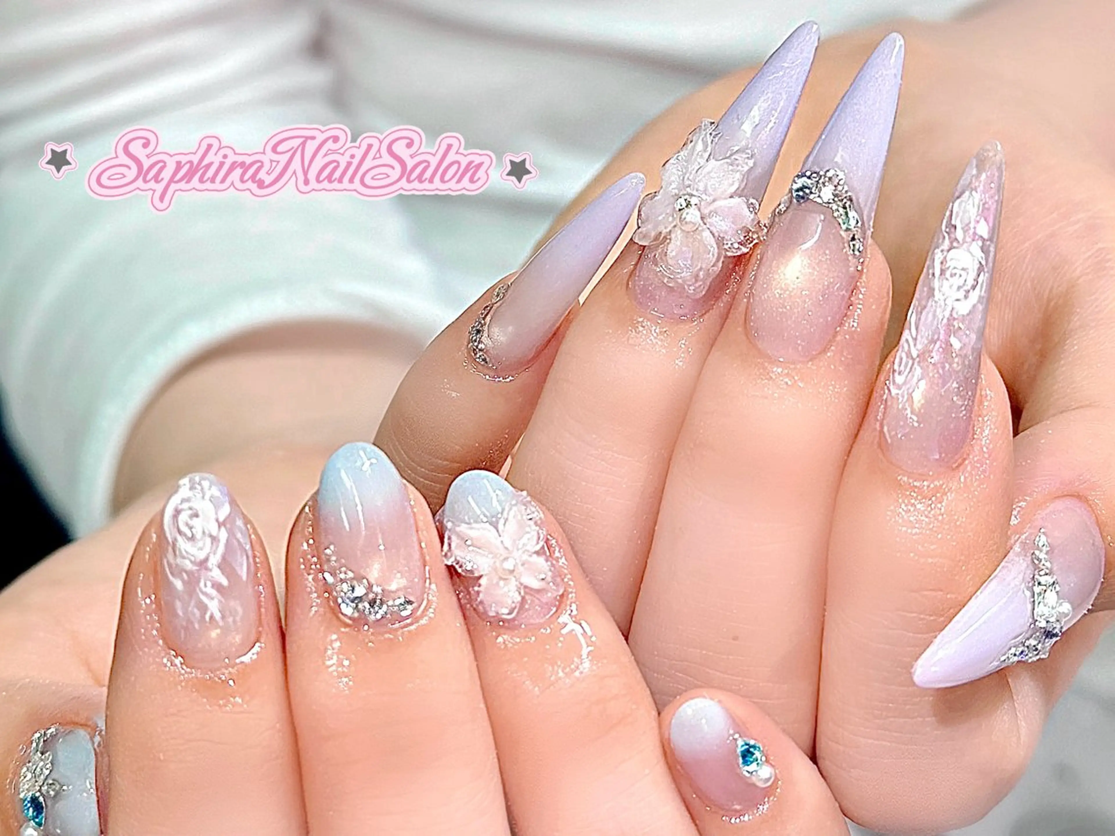 カラー ハンドネイル Saphiraネイル サロン錦糸町のネイルデザイン