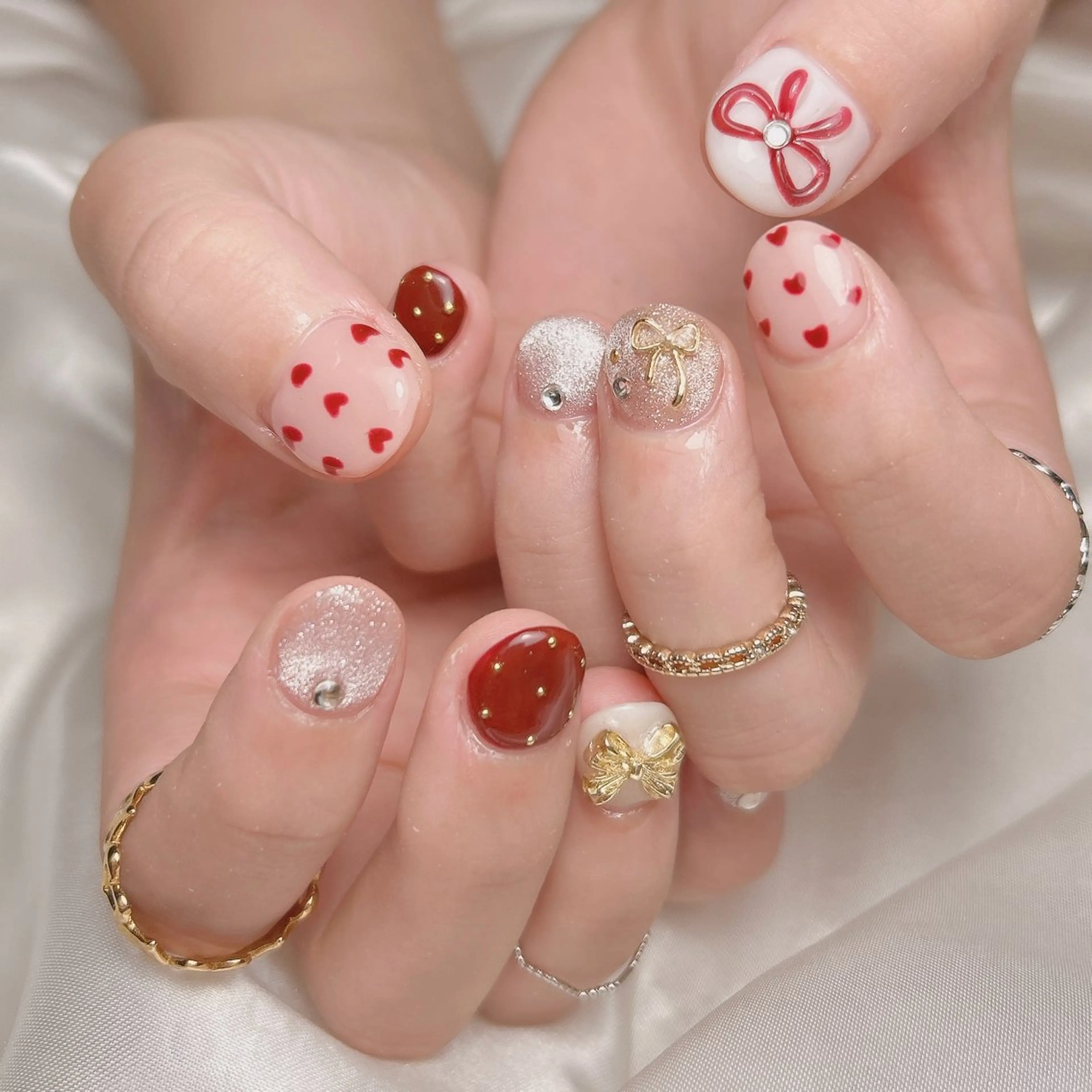 ネイル バレンタイン ハンドネイル junna 金山.東別院.上前津のネイルデザイン