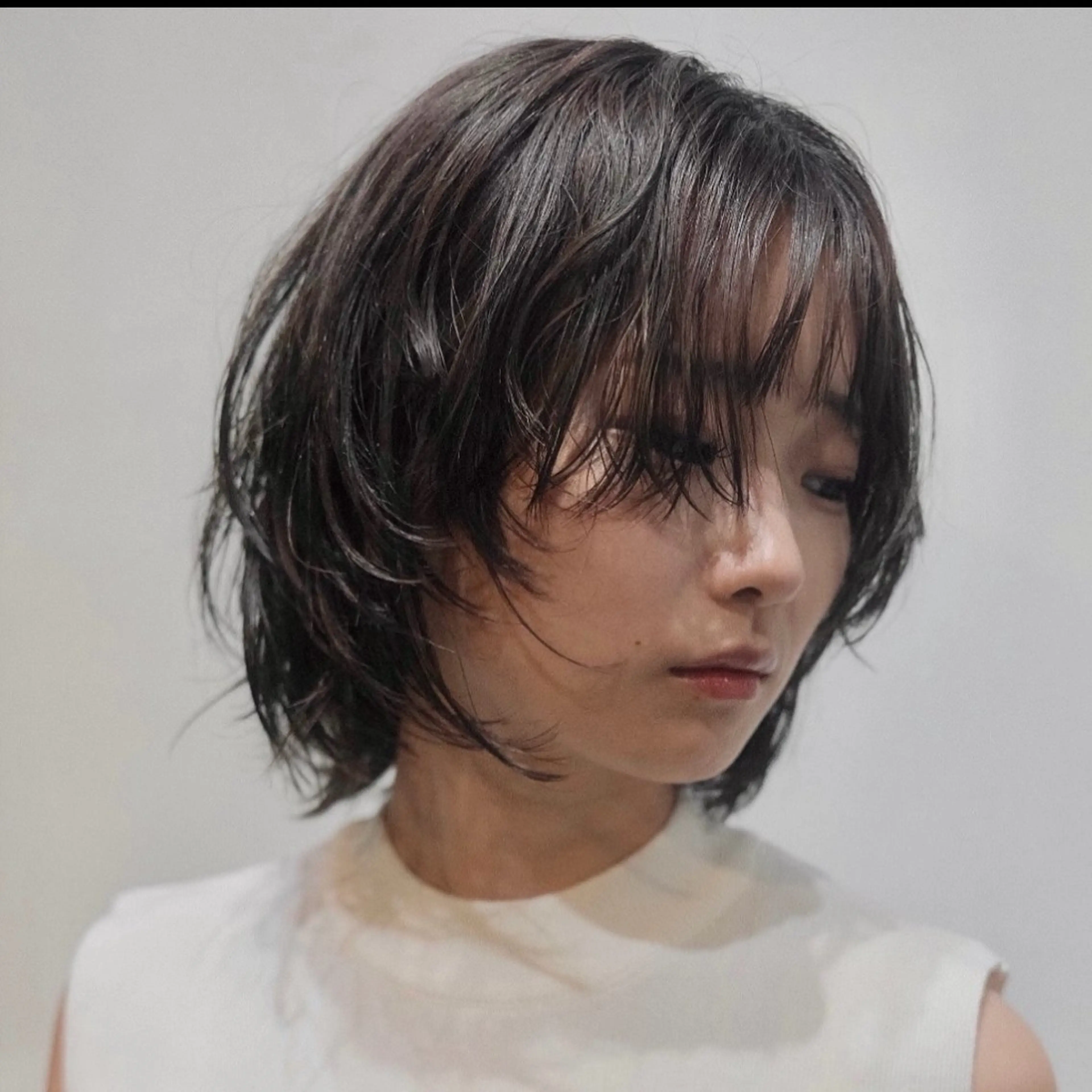 ミディアム カラー パーマ ボブ 韓国風ヘア レイヤーカット カット カットモデル募集 /ハナオカユウキのヘアスタイル