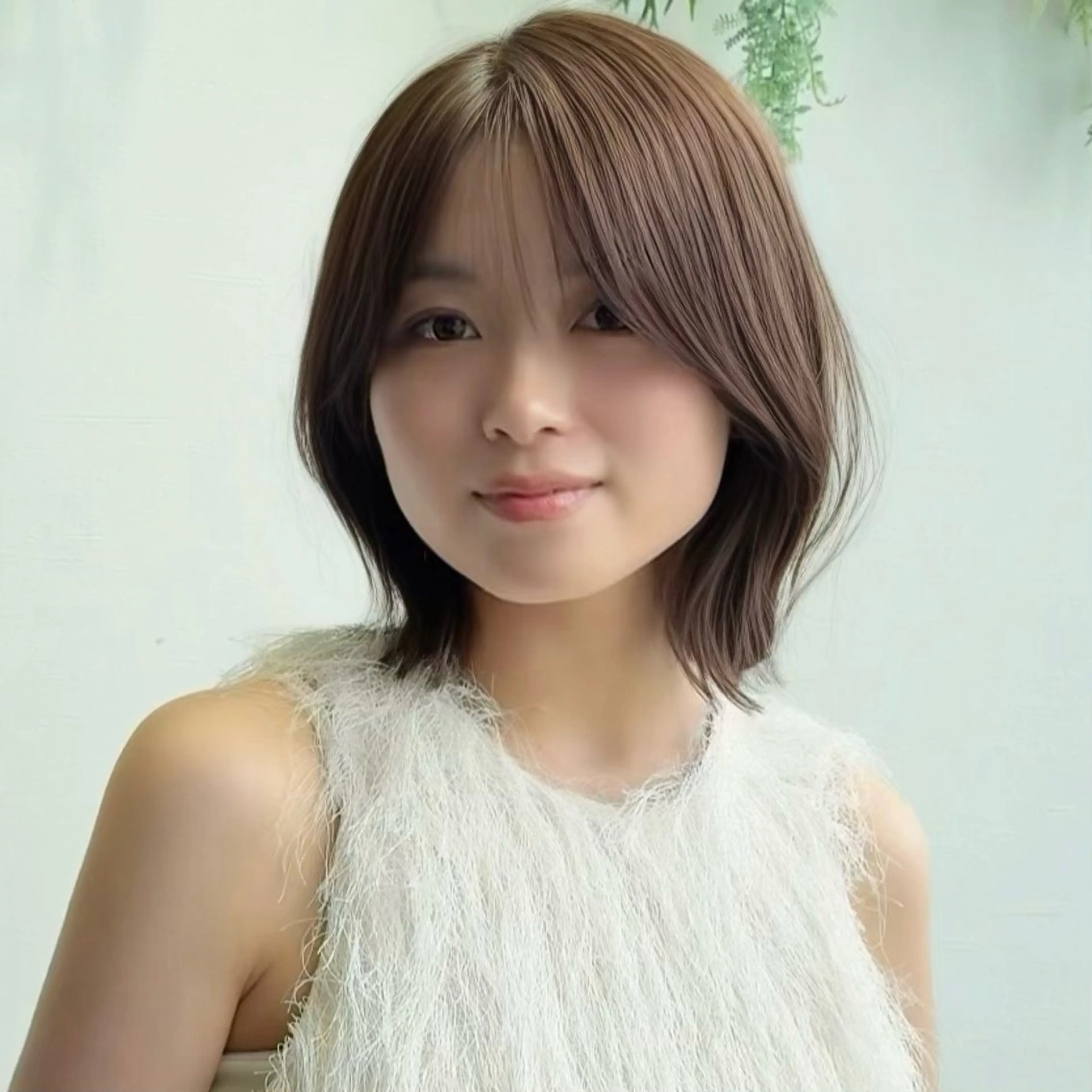 ミディアム カット ヘアカラー お悩み改善ボブ 顔まわりカット/こうのヘアスタイル